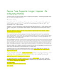 Sample Op Ed: Dental Care Supports Longer, Happier Life in Nursing Homes
