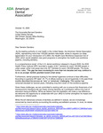 October 10, 2025 — Letter to Senator Sanders on the Health Care Workforce Expansion Act and Improving Outcomes in Rural and Health Professional Shortage Areas by American Dental Association