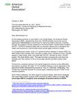 October 3, 2025 — Letter to CMS on Recent Guidance for the Rural Health Transformation Program by American Dental Association