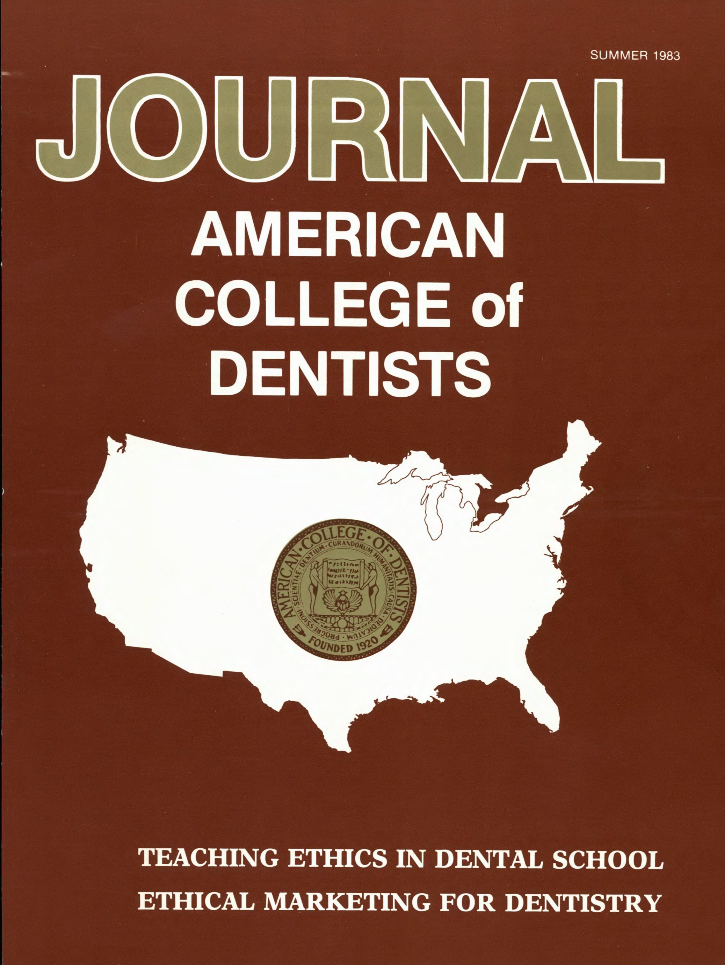 A white outline of the United States on a rust background. A gold ACD seal is inside.