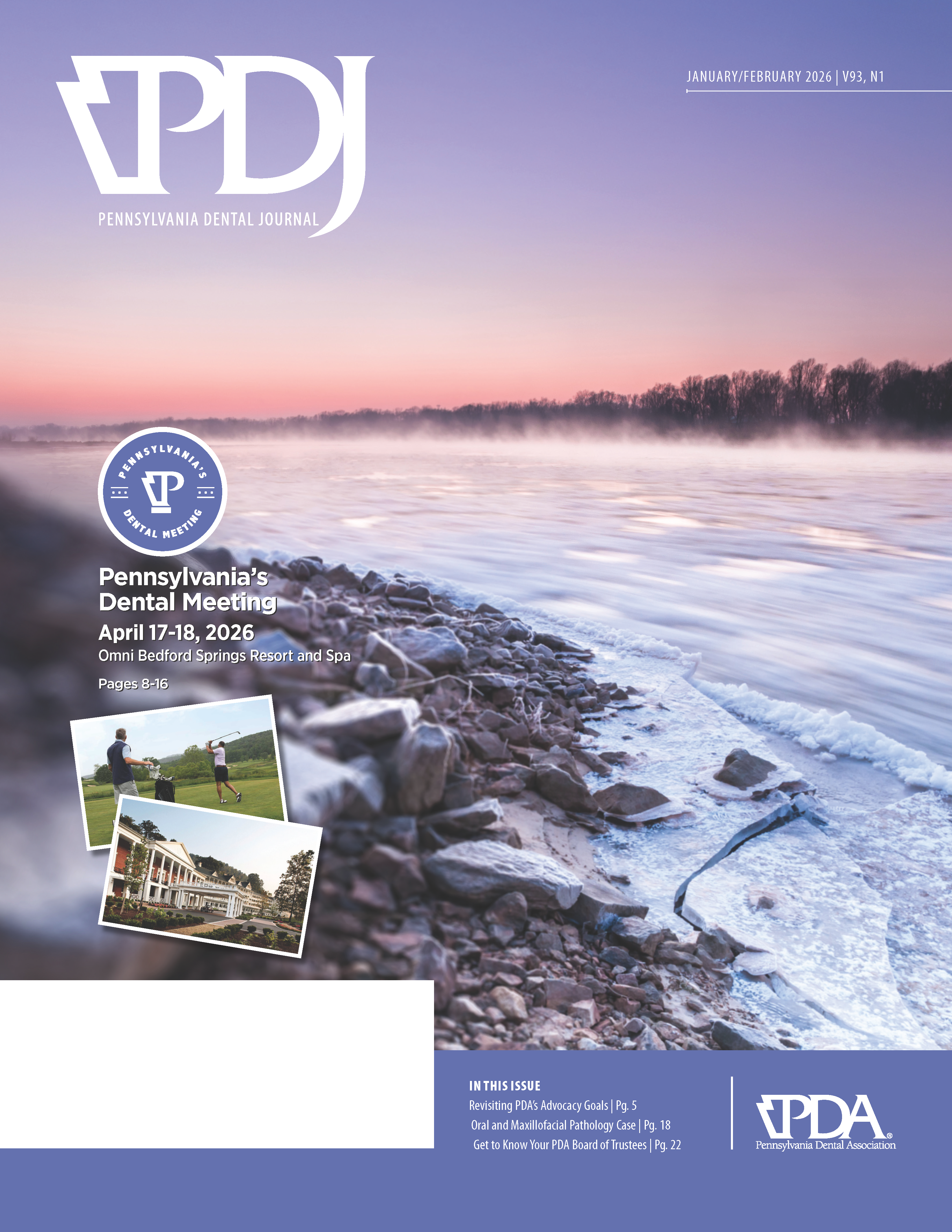 Cover features an image of a rocky shore of a river at sunrise