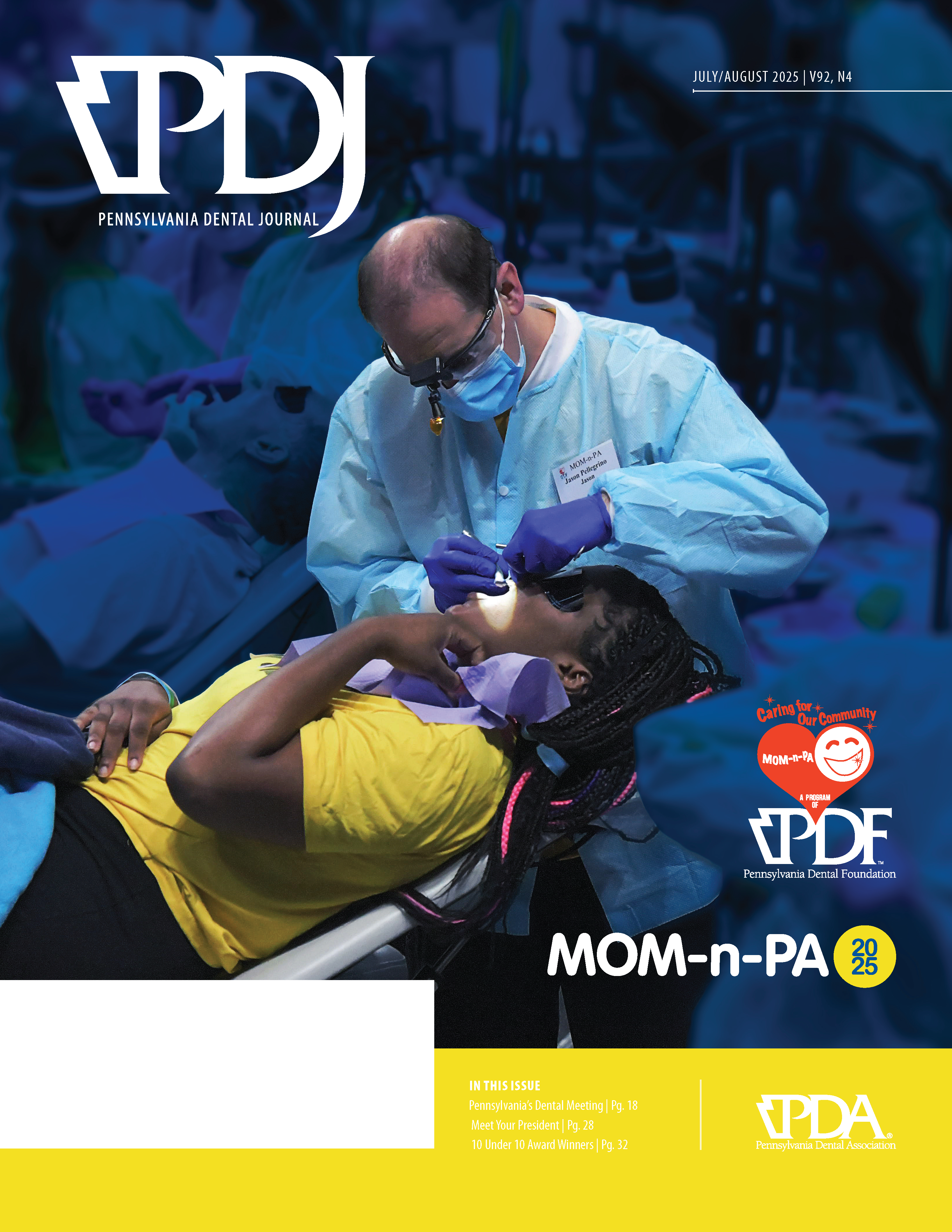 Dentist conducting dental work on patient resting back in a chair
