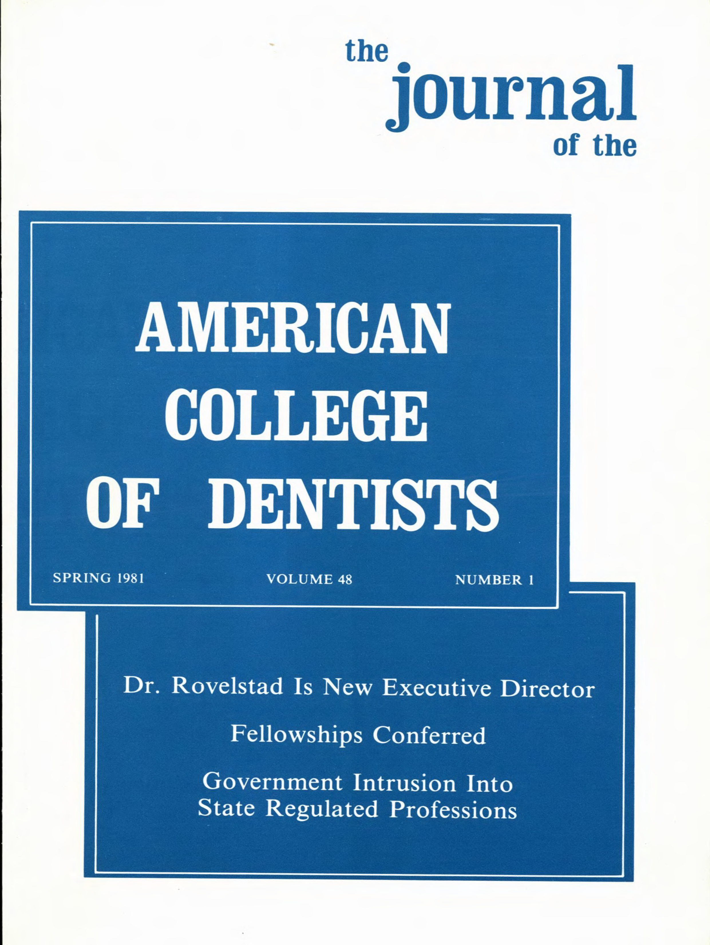 White cover with two blue offset boxes with the journal title and article headlines