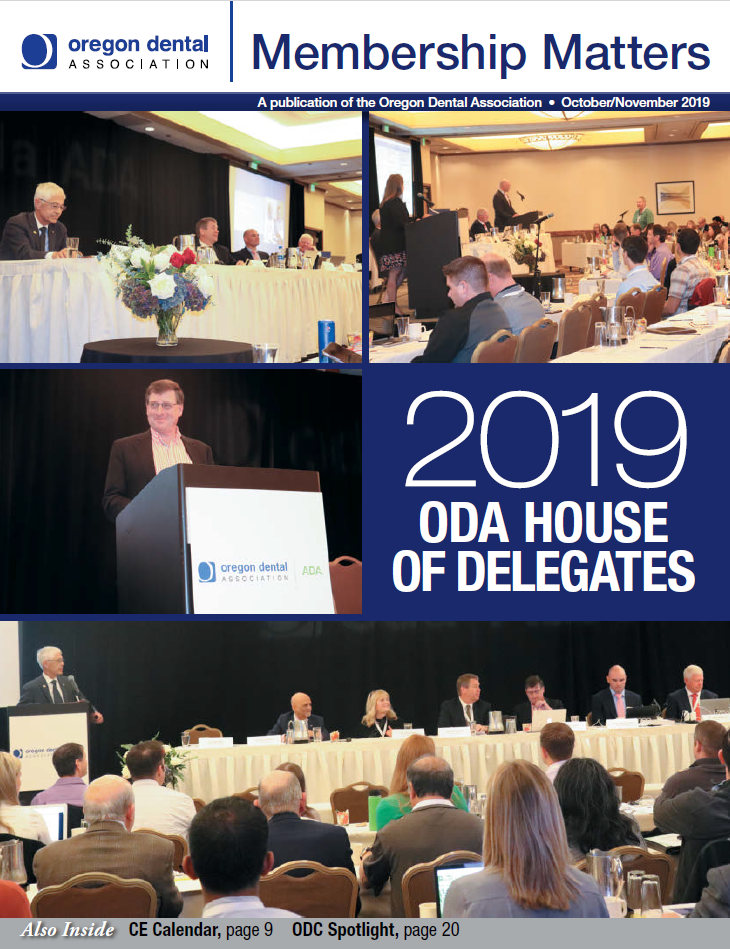 Various photos of attendees at the 2019 ODA House of Delegate meeting