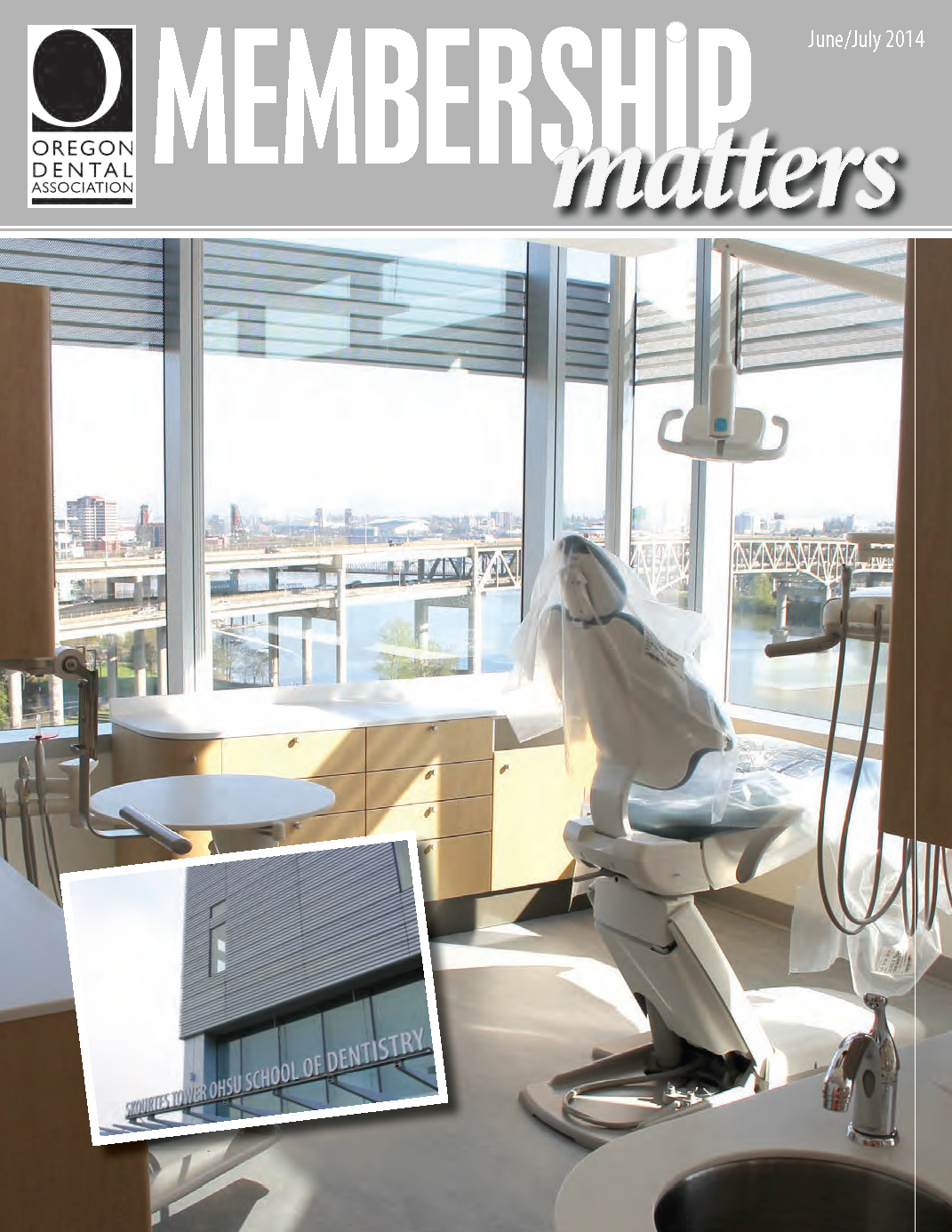 Photograph of a dental exam room at the OSHU School of Dentistry
