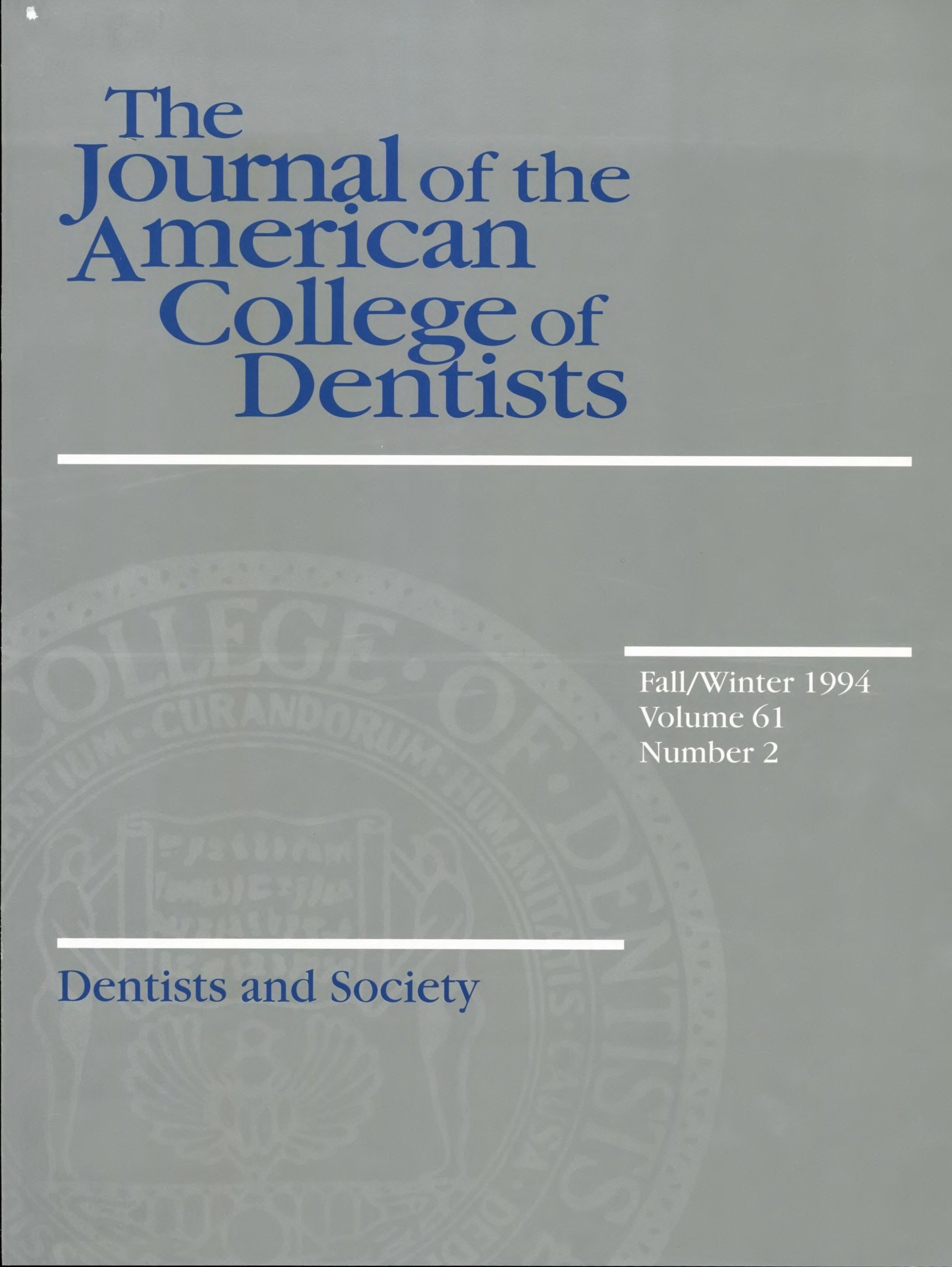 Gray JACD cover with a large, light gray ACD seal in the background