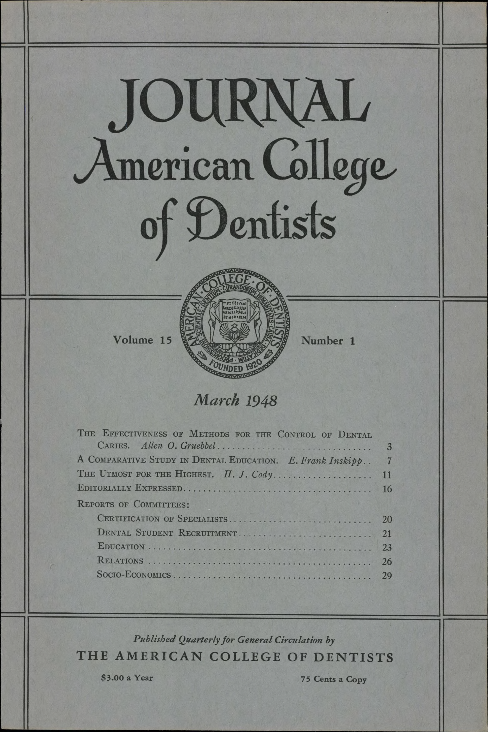 JACD cover made of plain paper with black text and black decorative linework. A black ACD crest is above banner headlines.