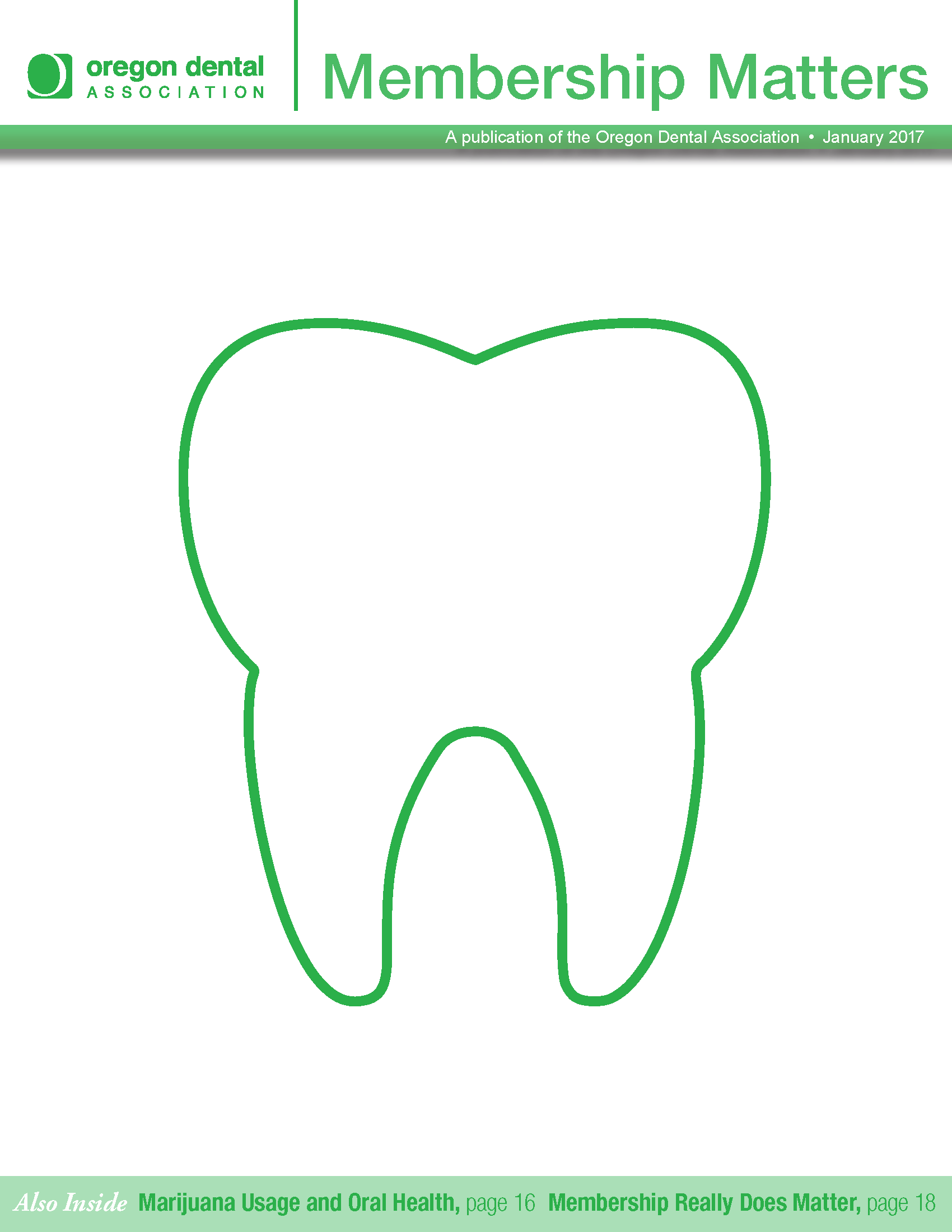 Outline of a tooth in green
