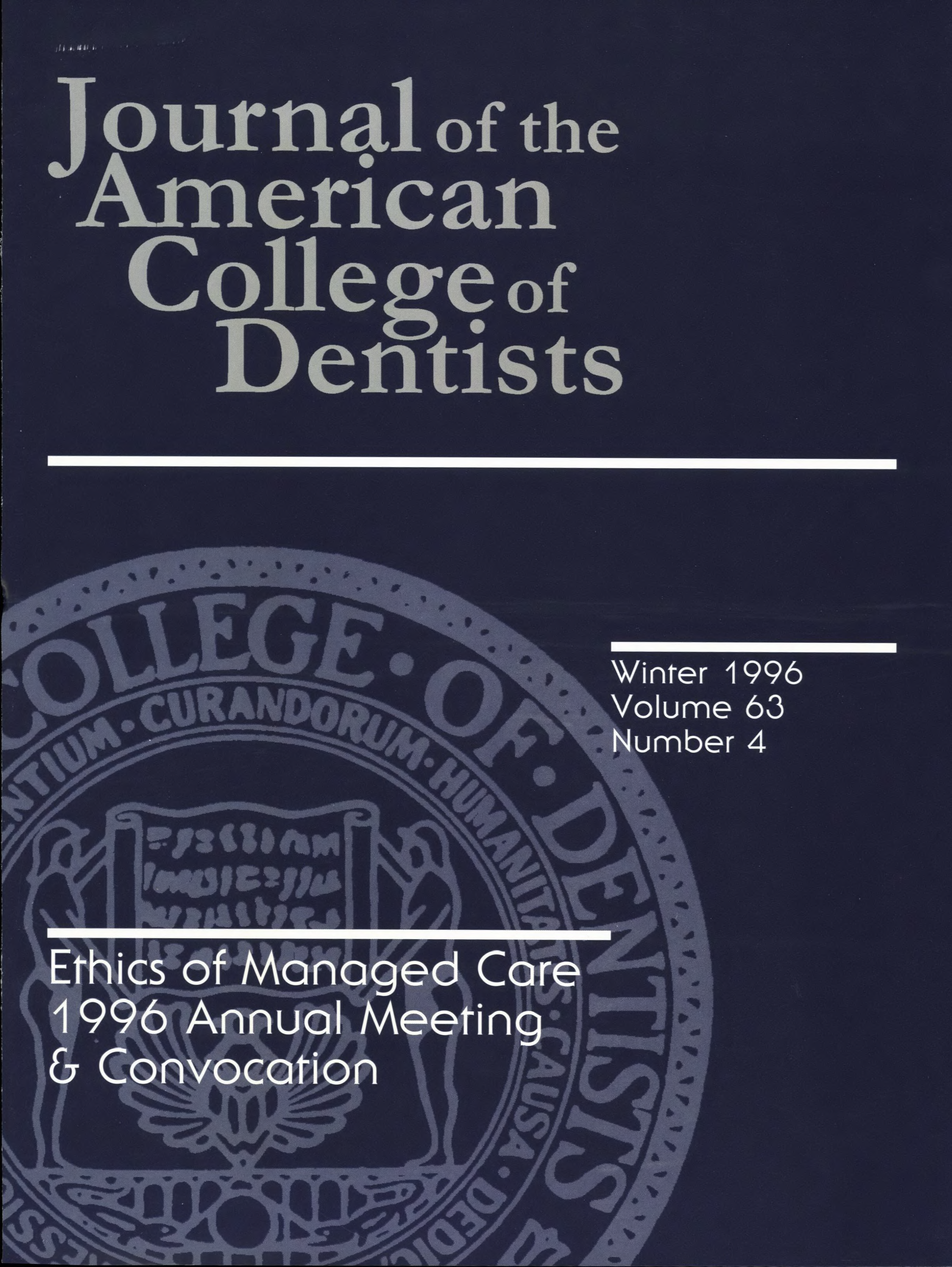 Dark blue JACD cover with a large, light gray ACD seal in the background