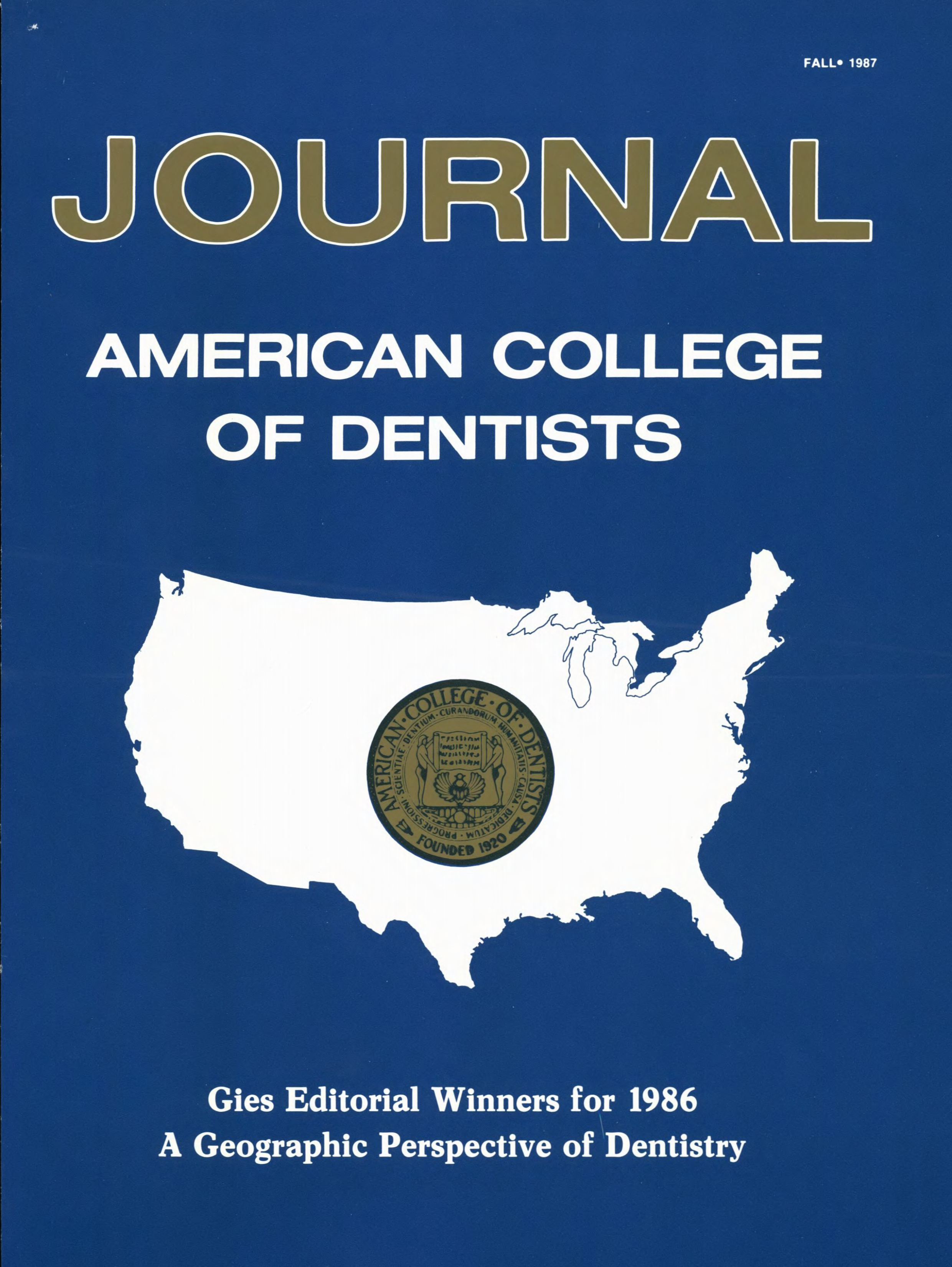 JACD cover with a blank white map of the United States on a blue background. A gold ACD seal is inside.