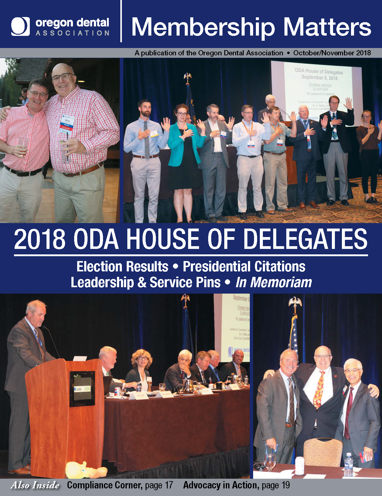 Various images of attendees at the ODA 2018 annual conference