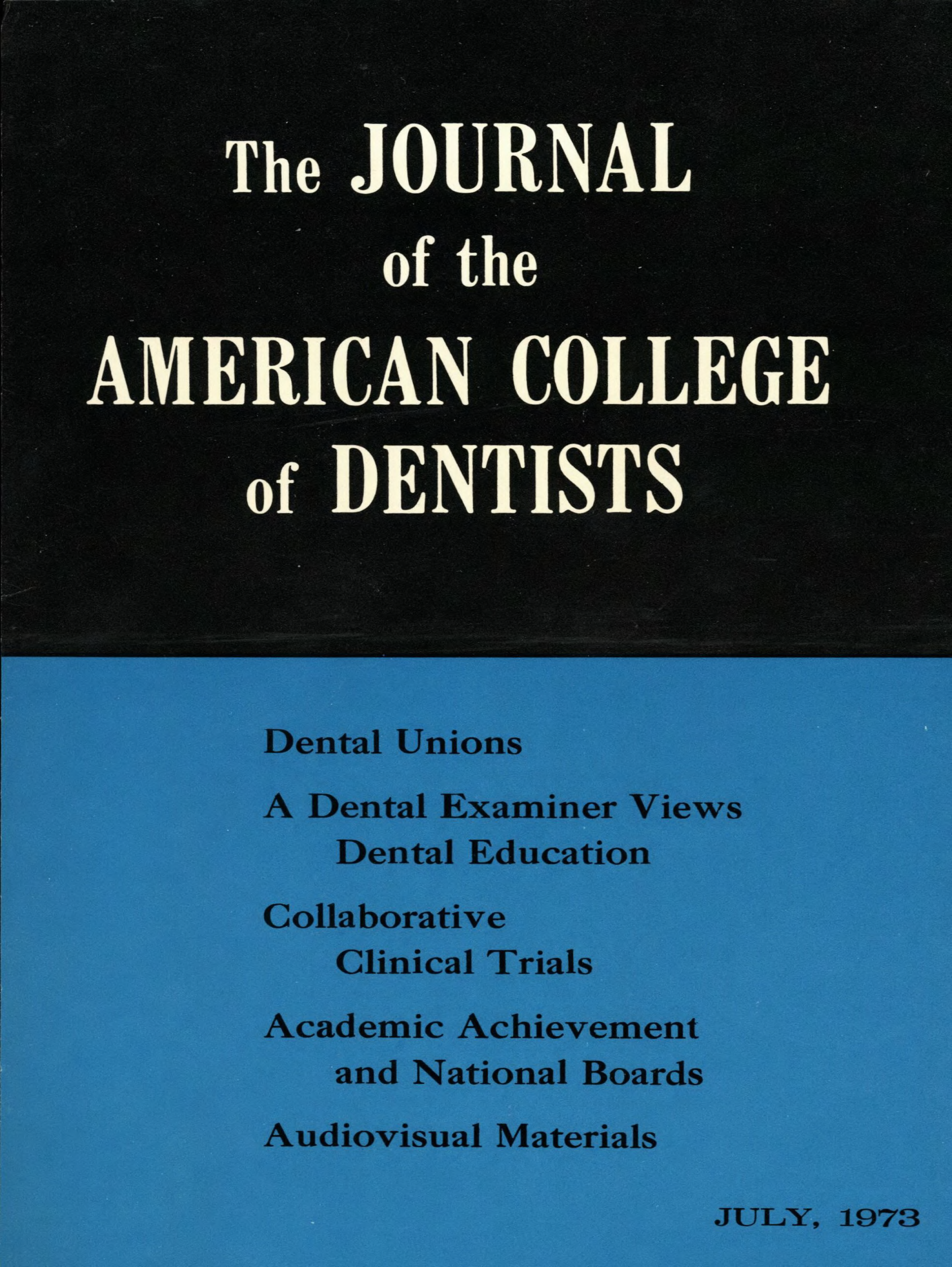 JACD cover split into two horizontally: the top block is black with the title, bottom is blue with featured headlines