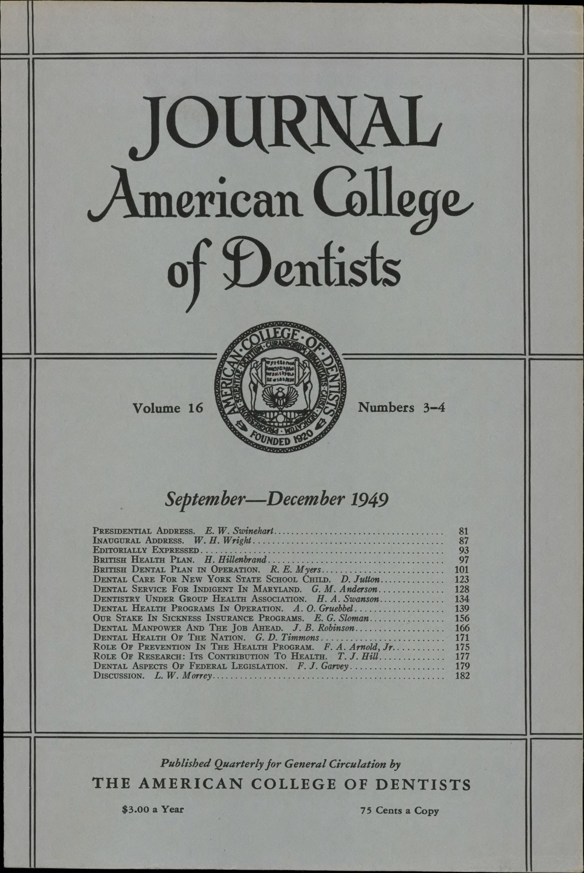 JACD cover made of plain paper with black text and black decorative linework. A black ACD crest is above banner headlines.