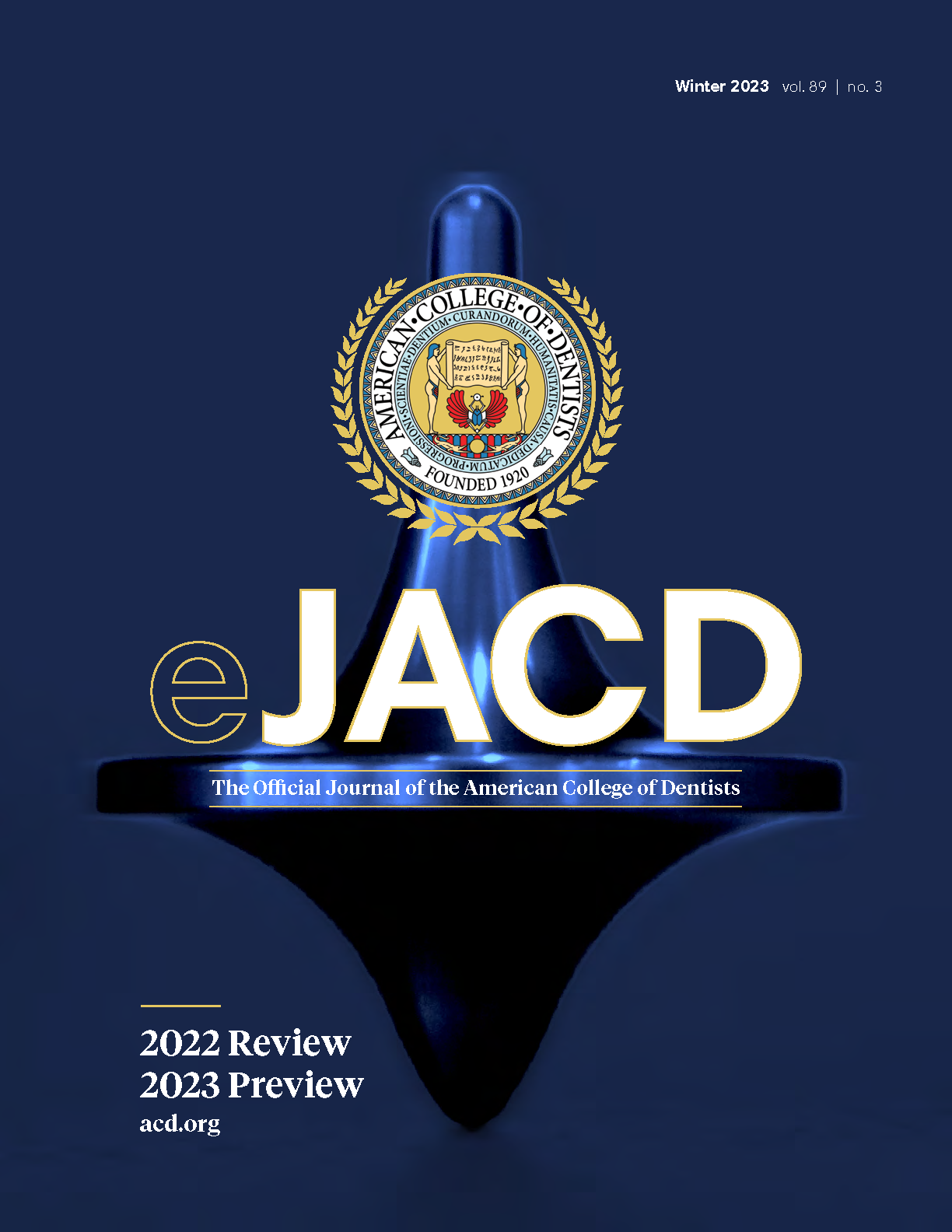 Blue tinted cover with a metal spinning top