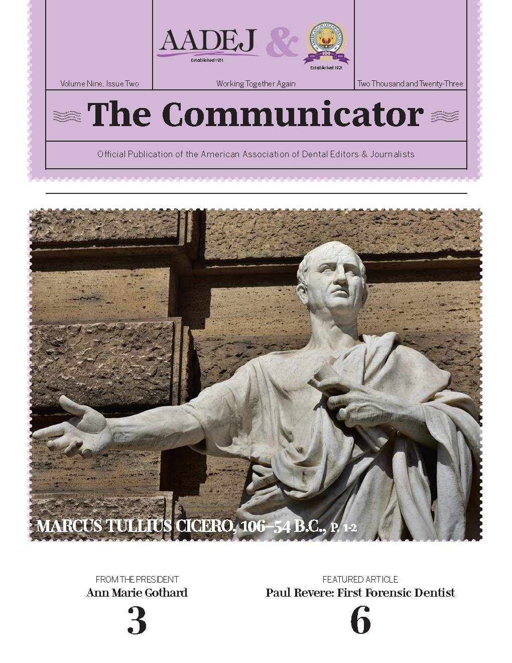 Photo of a statue of Cicero orating