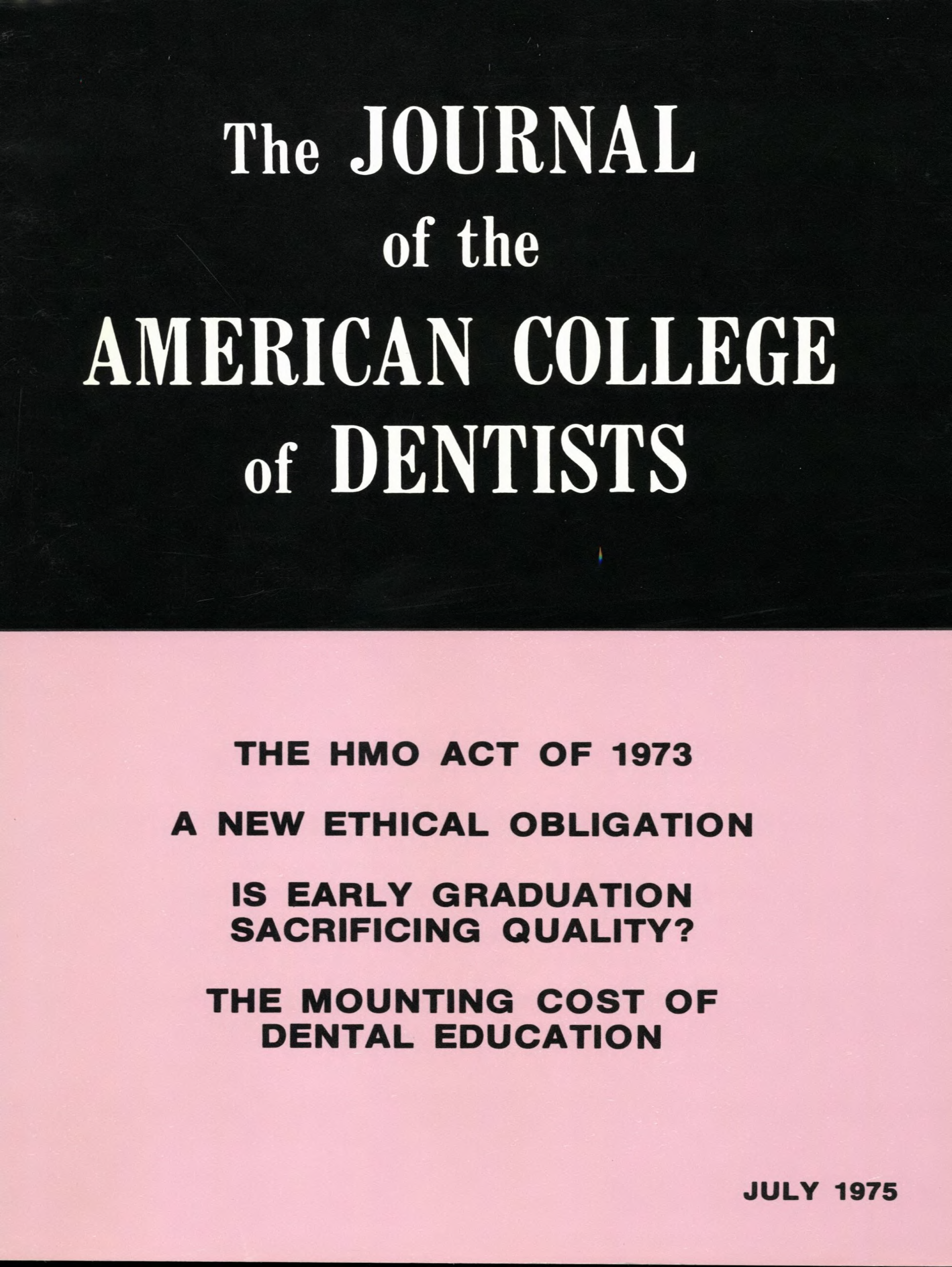 JACD cover split into two horizontally: the top block is black with the title, bottom is pink with featured headlines