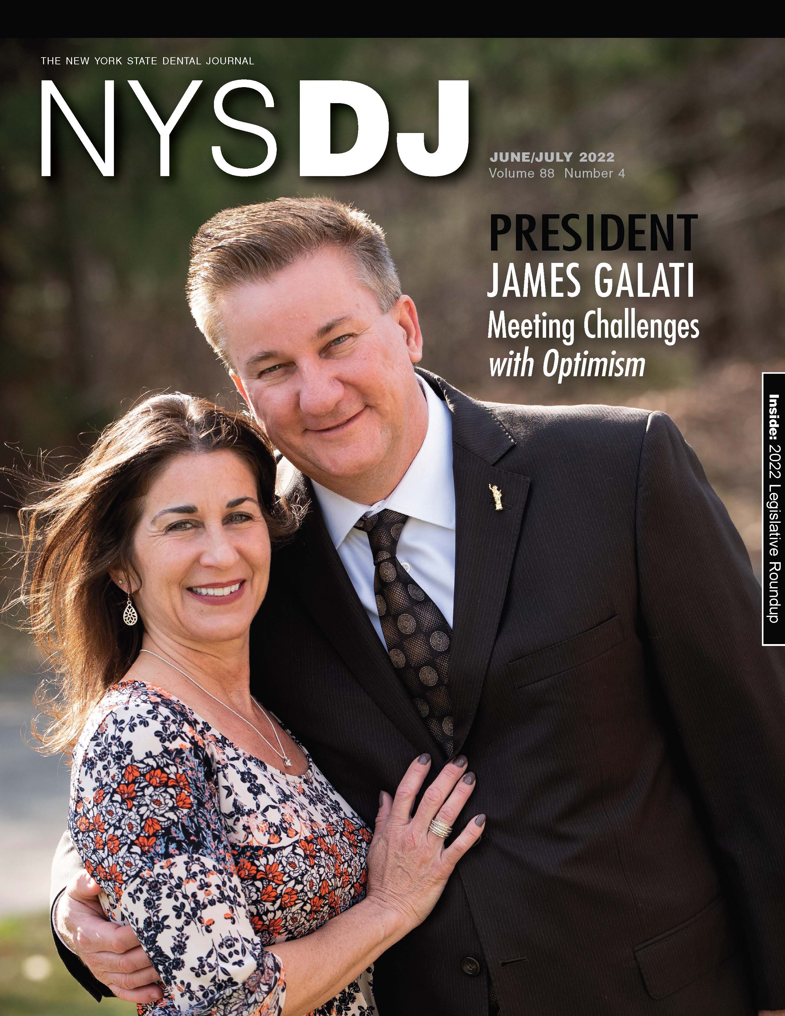 Cover of the NYSDJ with NYSDA President James Galati and wife, Kelli.