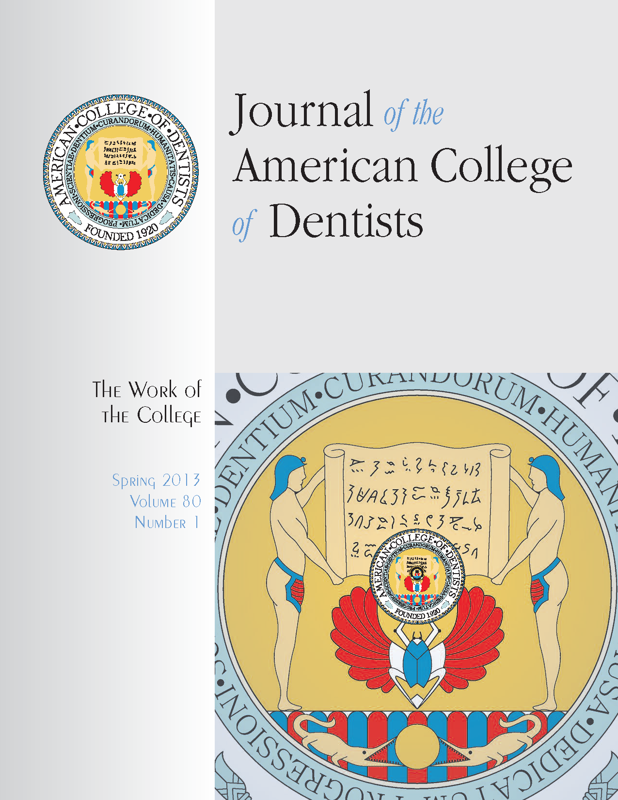 JACD's official emblem: two people hold a papyrus open above a colorful scarab. Below them all are two crocodiles eating a sun. The Latin text bordering the vignette is partially visible