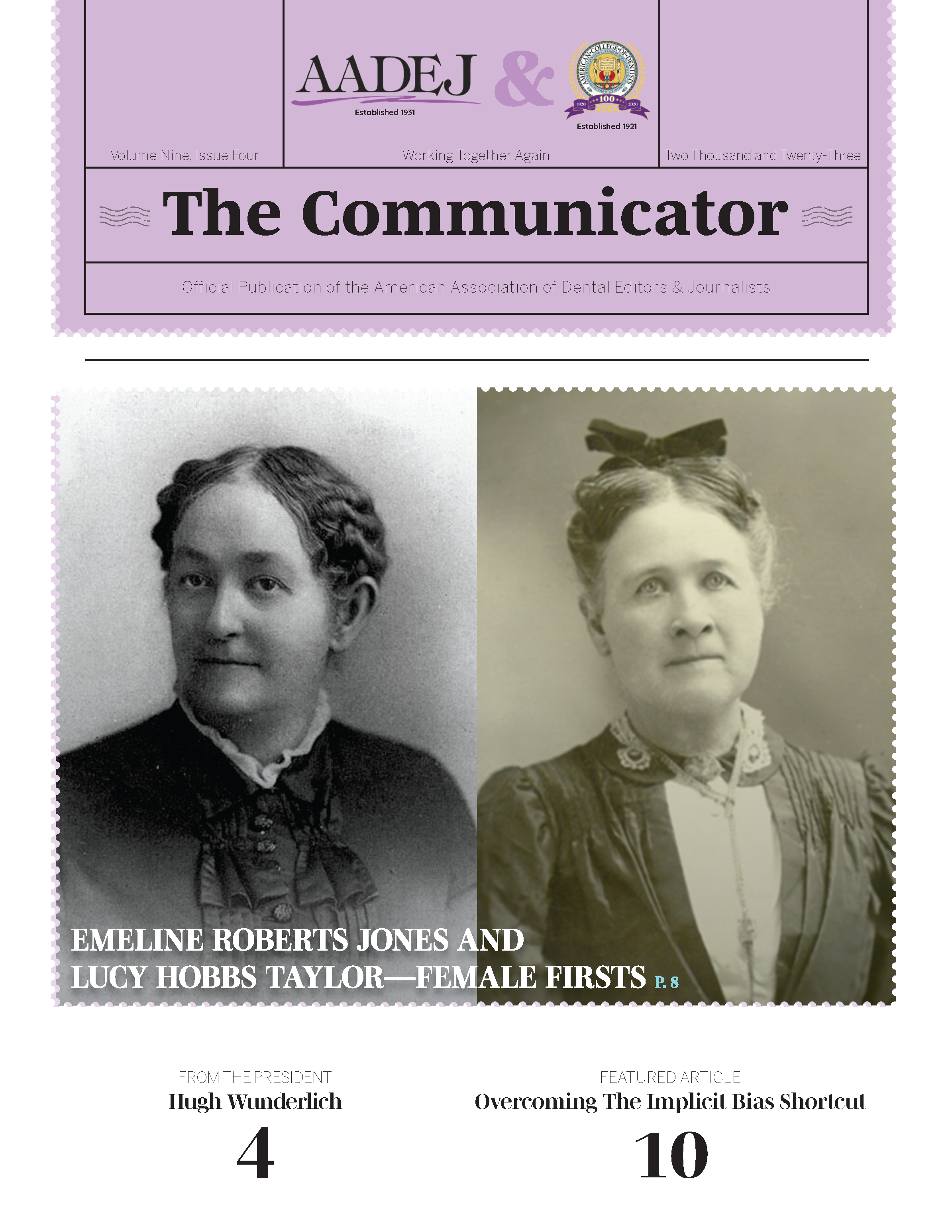 Antique portrait photos of Jones and Hobbs Taylor. Jones wears a high-necked black ruffled dress, Hobbs Taylor's dress is two toned and she wears a hairbow and long necklace.