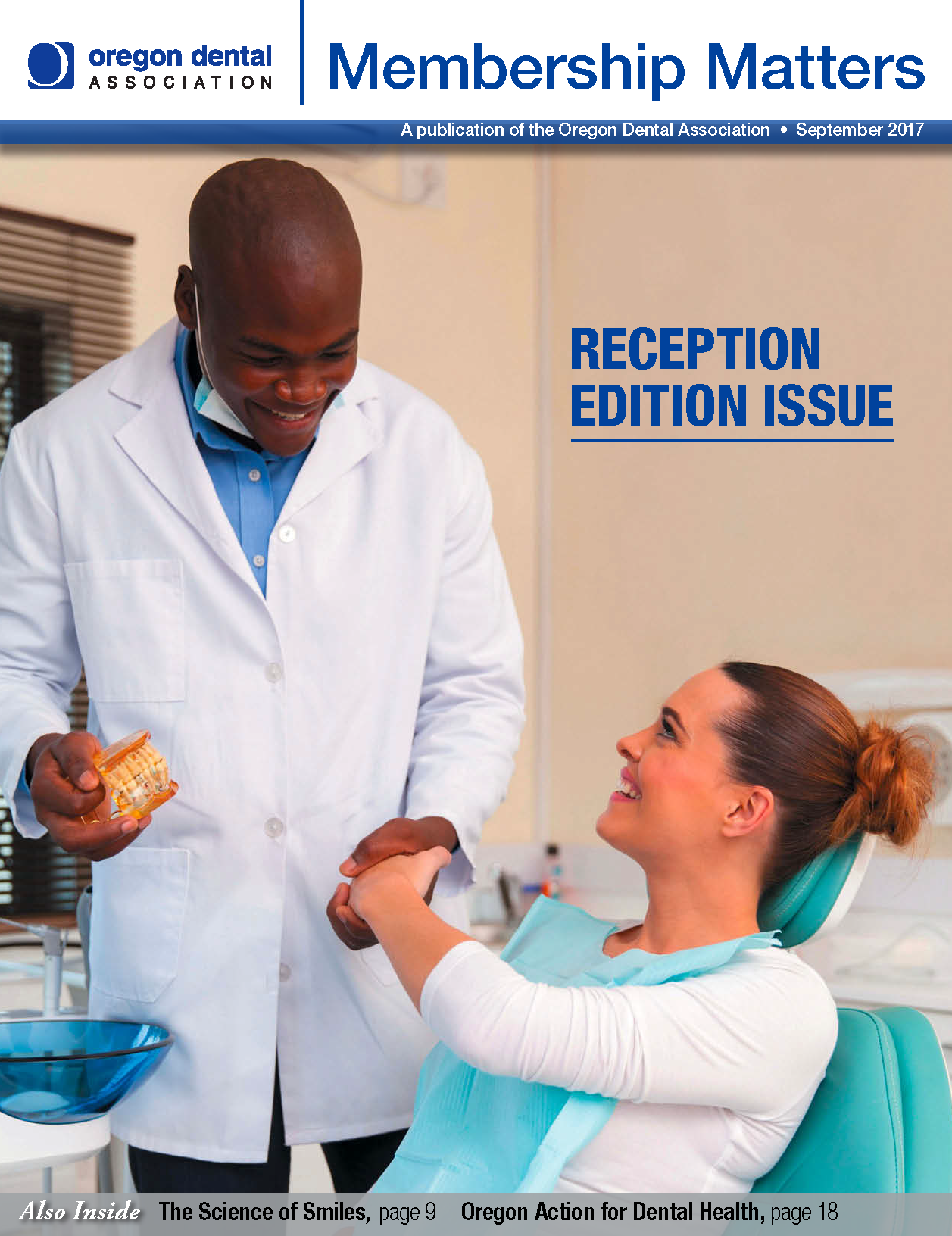 Photo of oral care professional greeting a patient