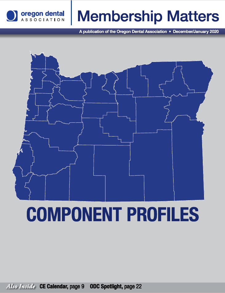 Map of the state of Oregon with the ODA component groups outlined.