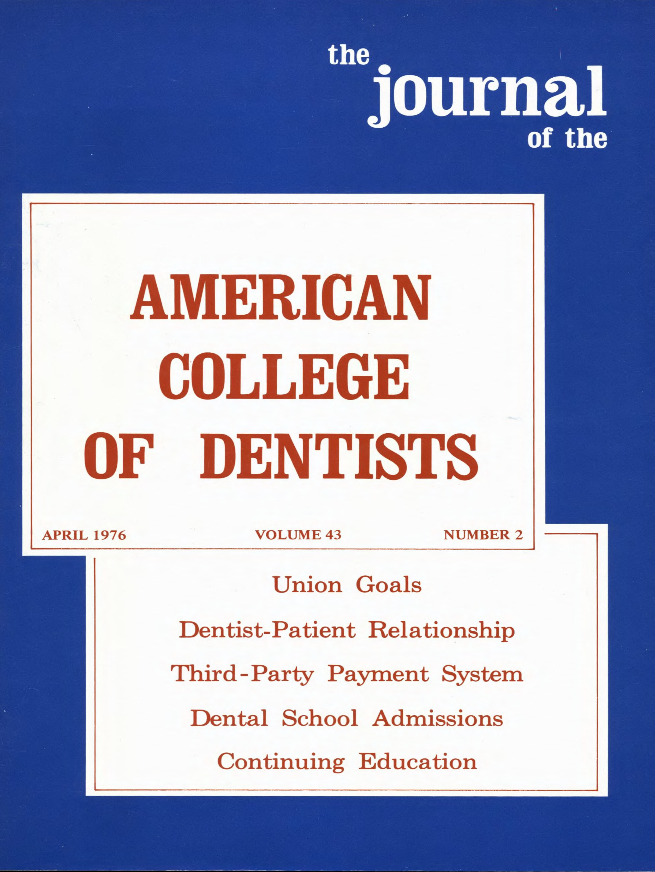 Blue cover with two white offset boxes with the journal title and article headlines