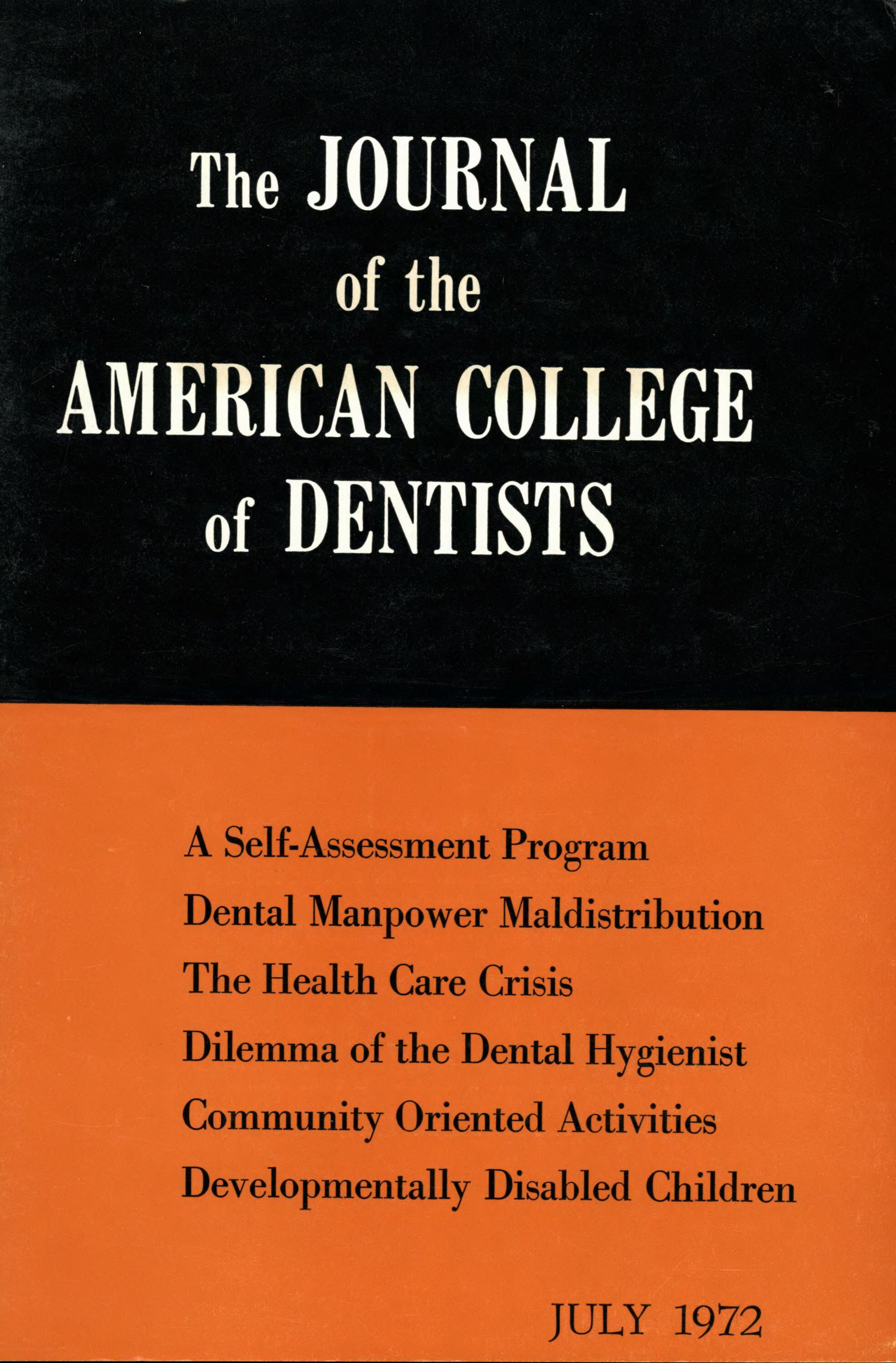 JACD cover split into two horizontally: the top block is black with the title, bottom is orange with featured headlines