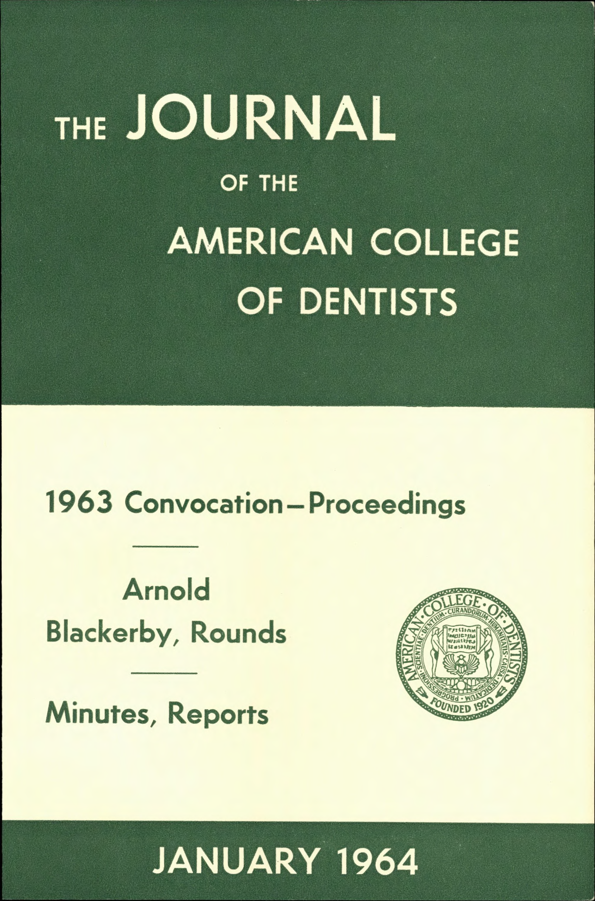 Green and white ACD Journal cover with the journal title above featured headlines. A green ACD seal is in the corner