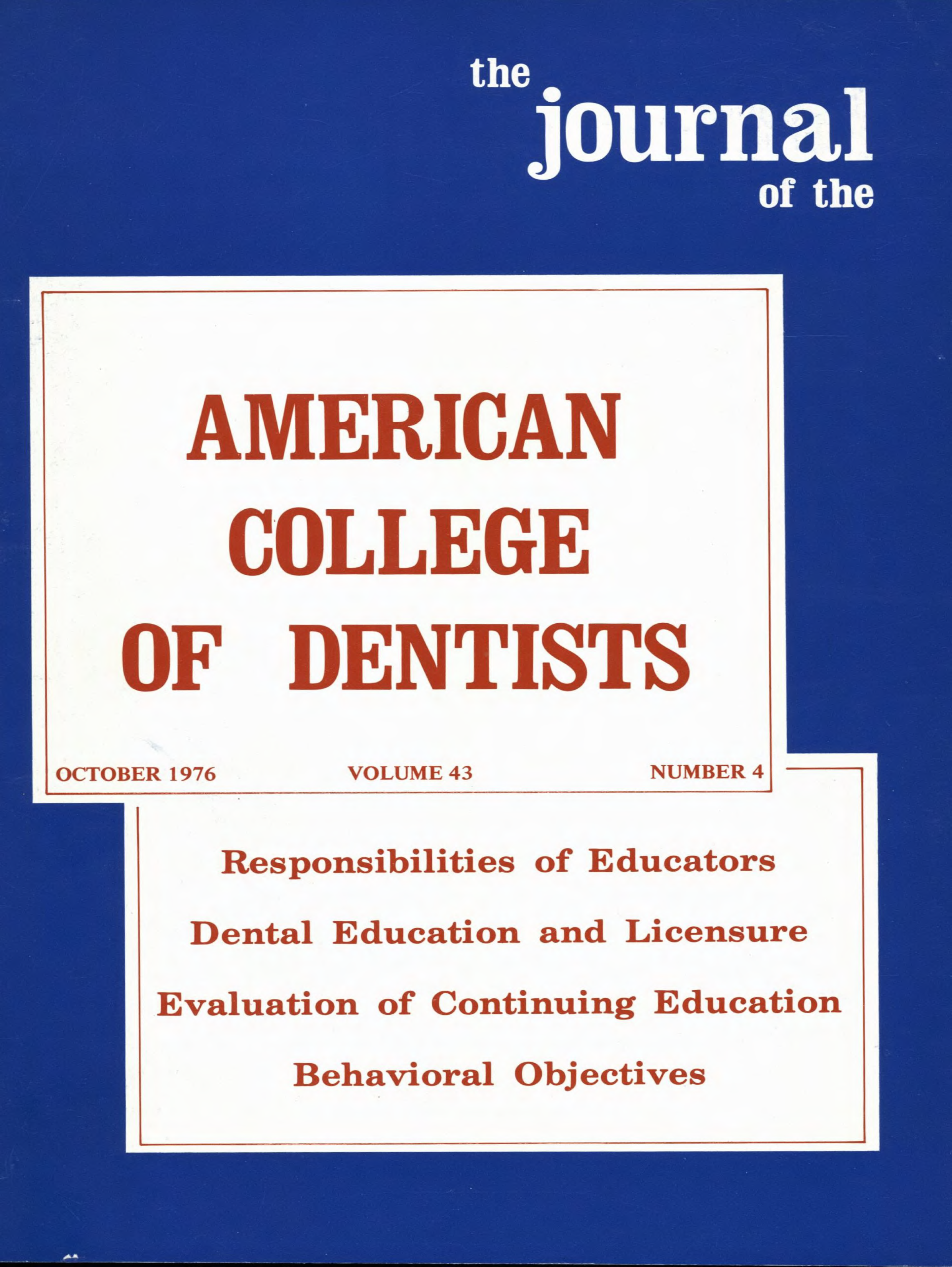 Blue cover with two white offset boxes with the journal title and article headlines