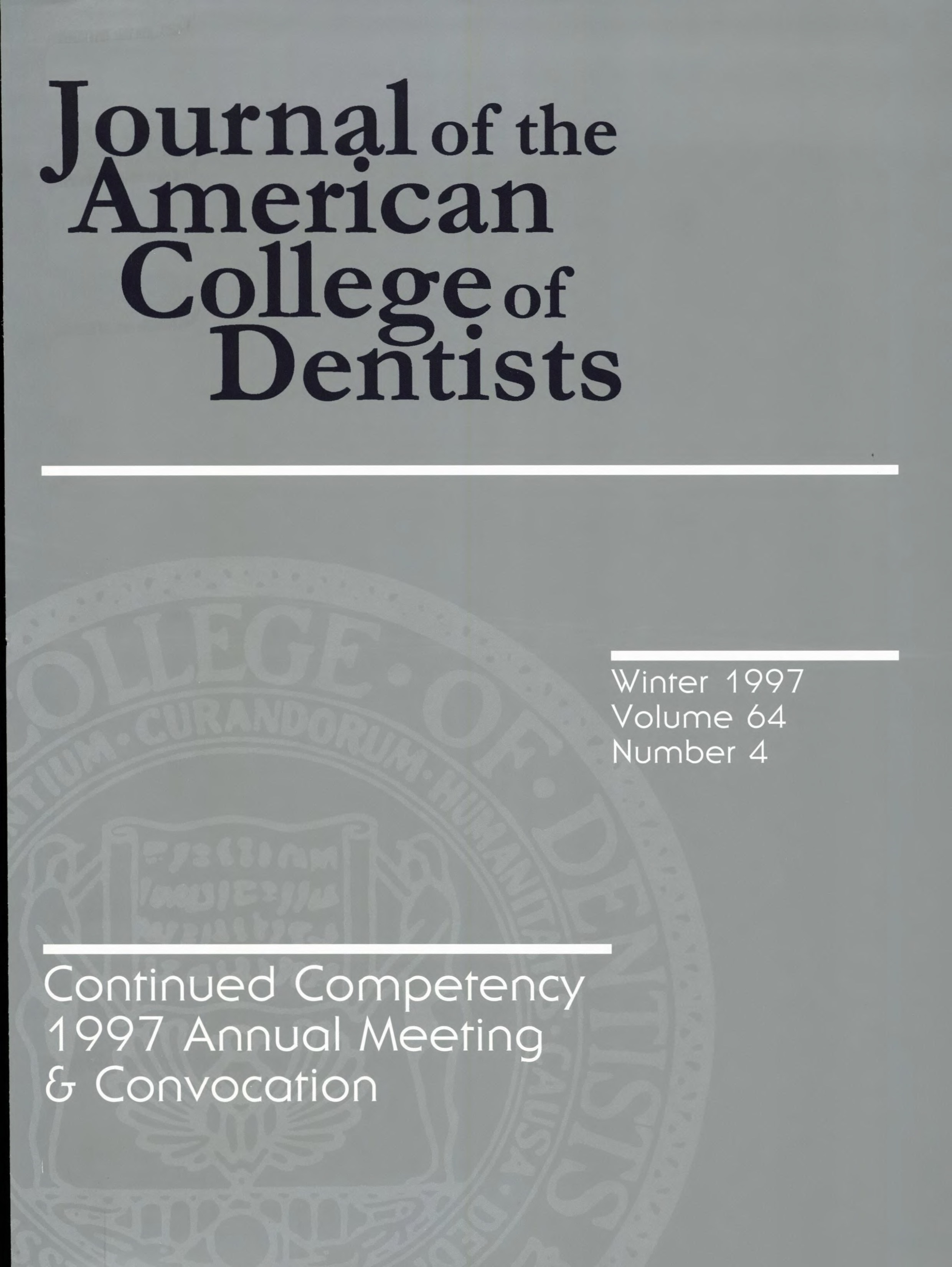 Dark gray JACD cover with a large, light gray ACD seal in the background