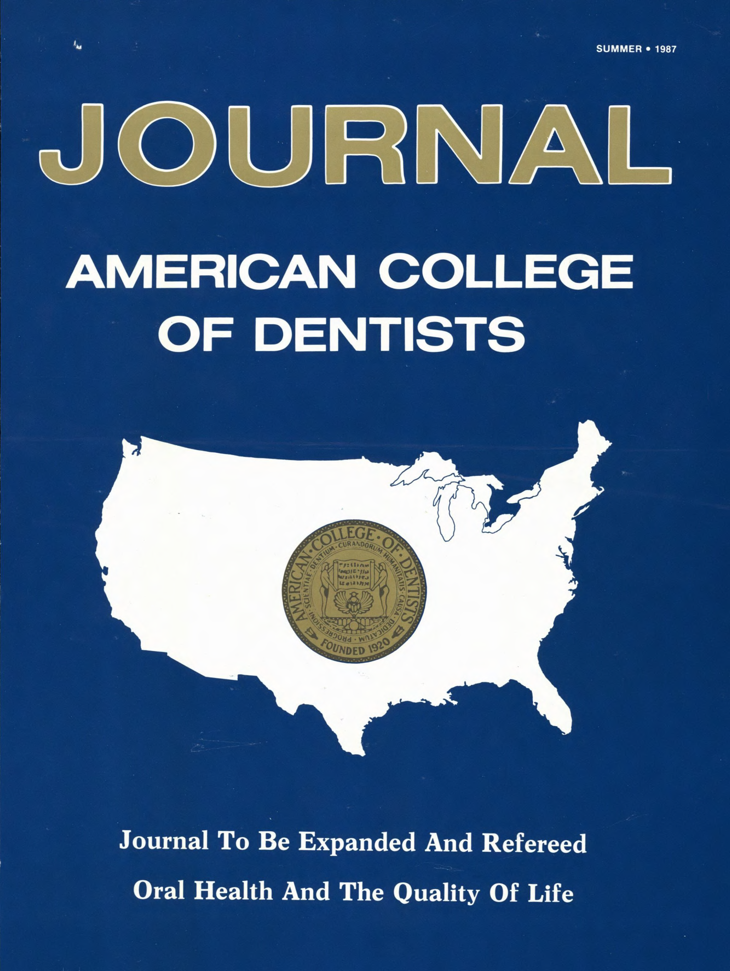 JACD cover with a blank white map of the United States on a blue background. A gold ACD seal is inside.