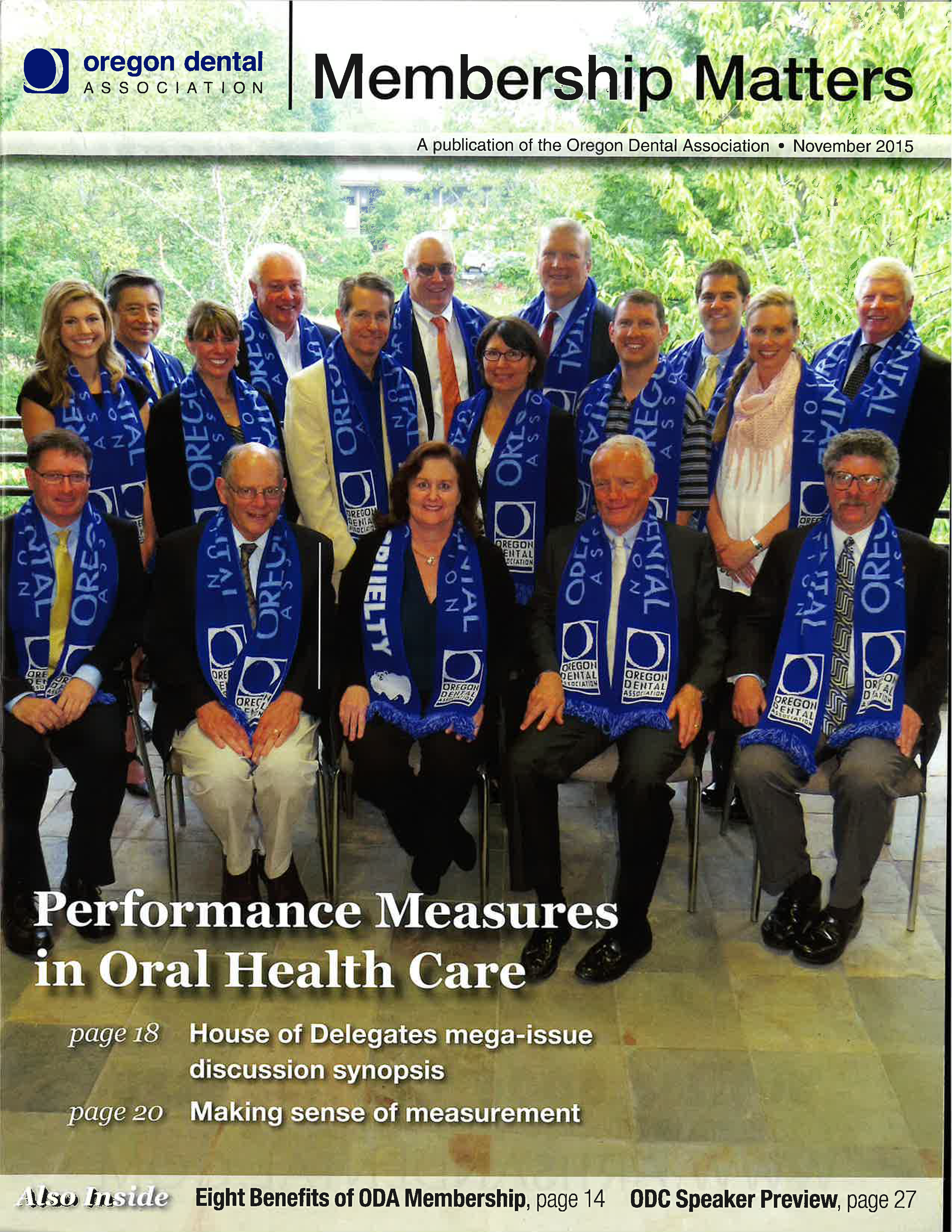 Cover features Oregon Dental Association delegates to the House of Delegates annual meeting