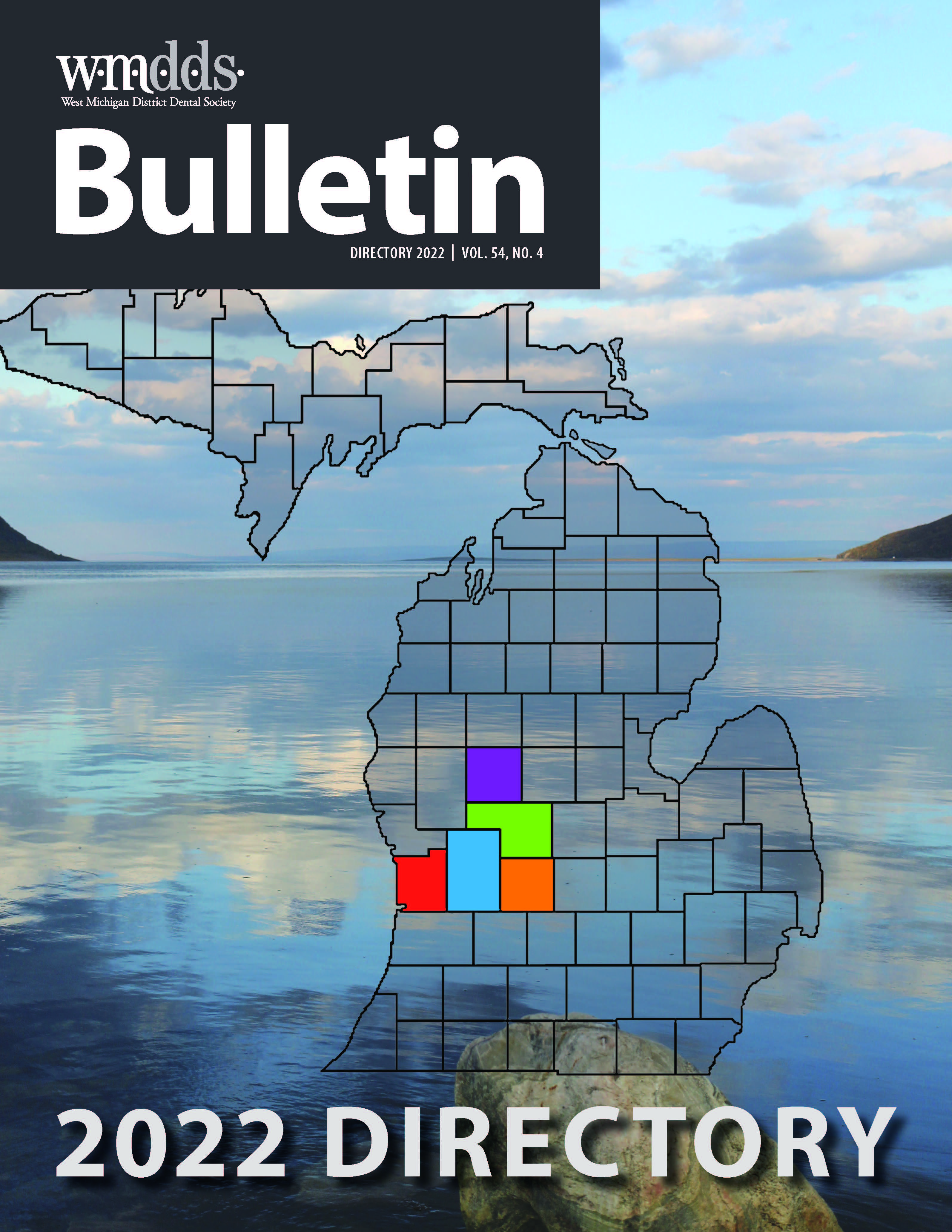 Cover of the WMDDS Bulletin featuring a map of Michigan with the counties comprising WMDDS colored in.