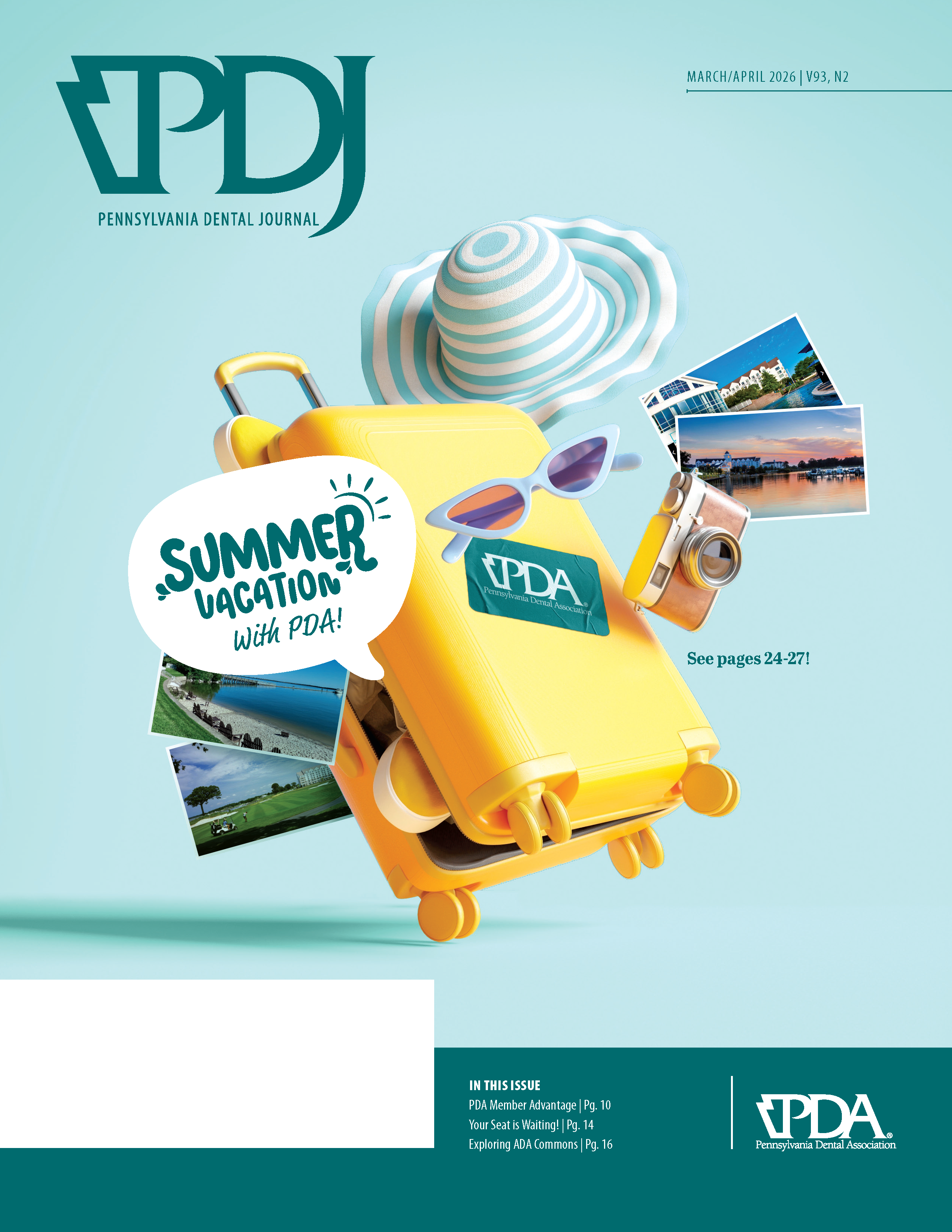 Cover features a illustration of a suitcase packed with summer travel essentials such as a beach hat, camera, and sunglasses