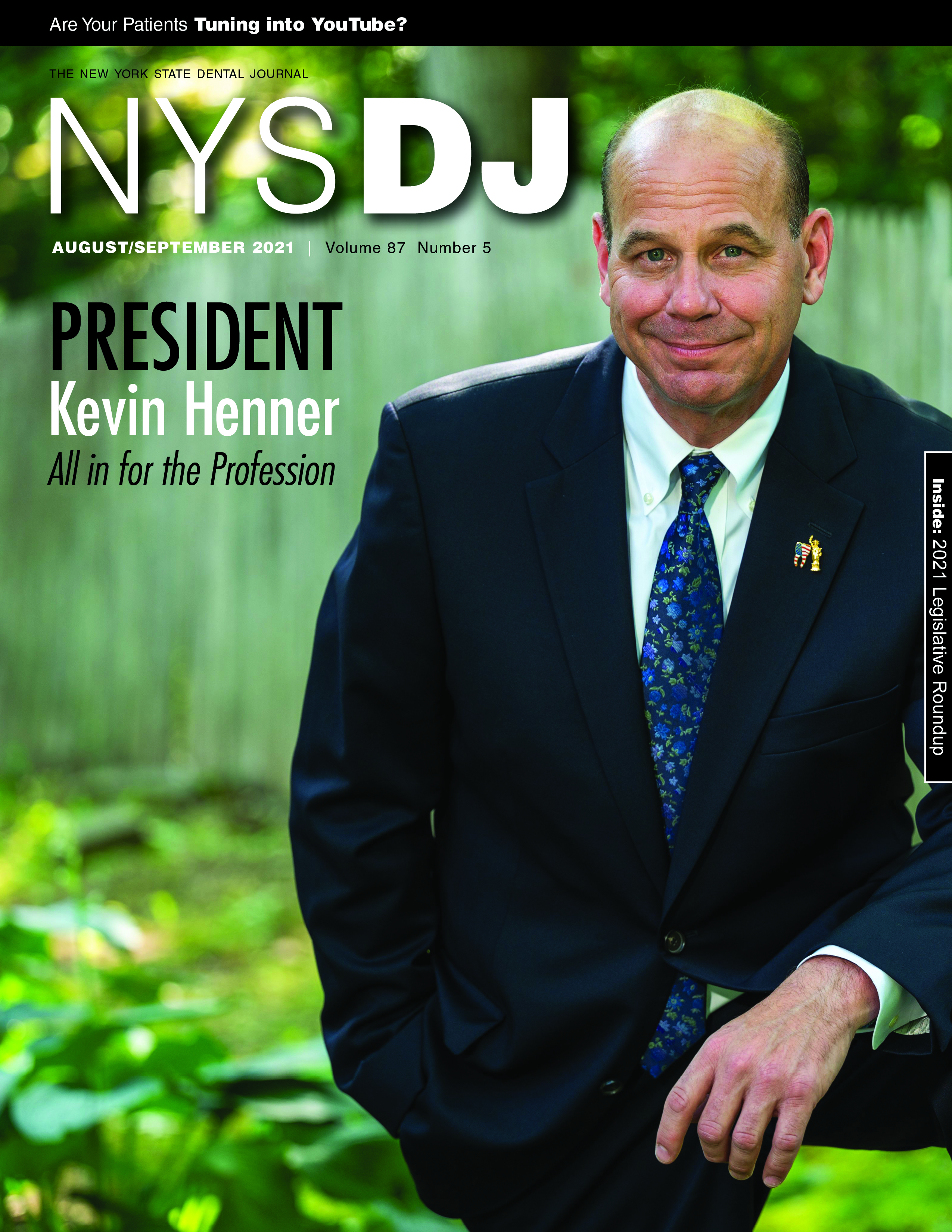 Cover of the NYSDJ with a photo of NYSDA president Kevin Henner