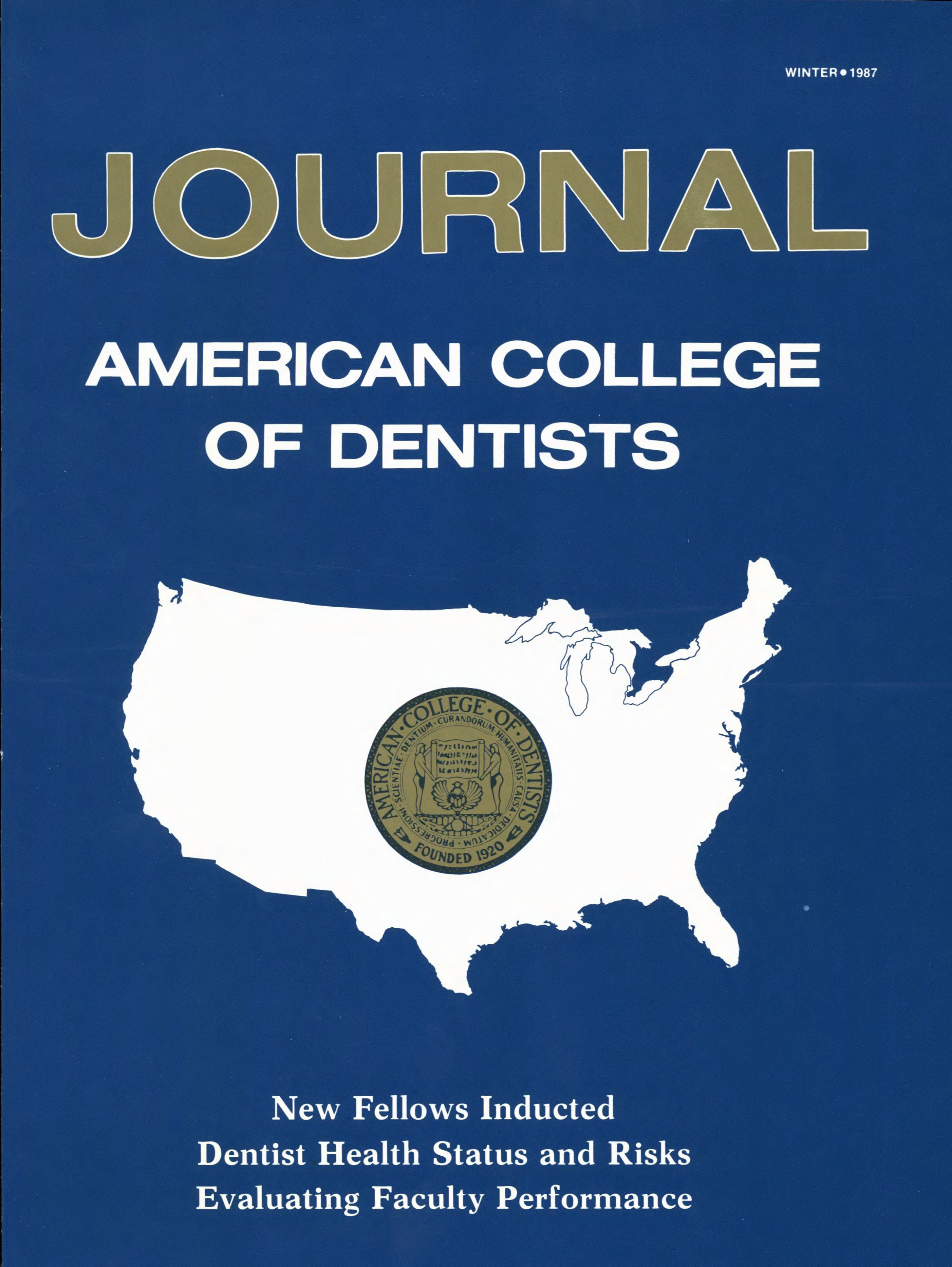 JACD cover with a blank white map of the United States on a blue background. A gold ACD seal is inside.