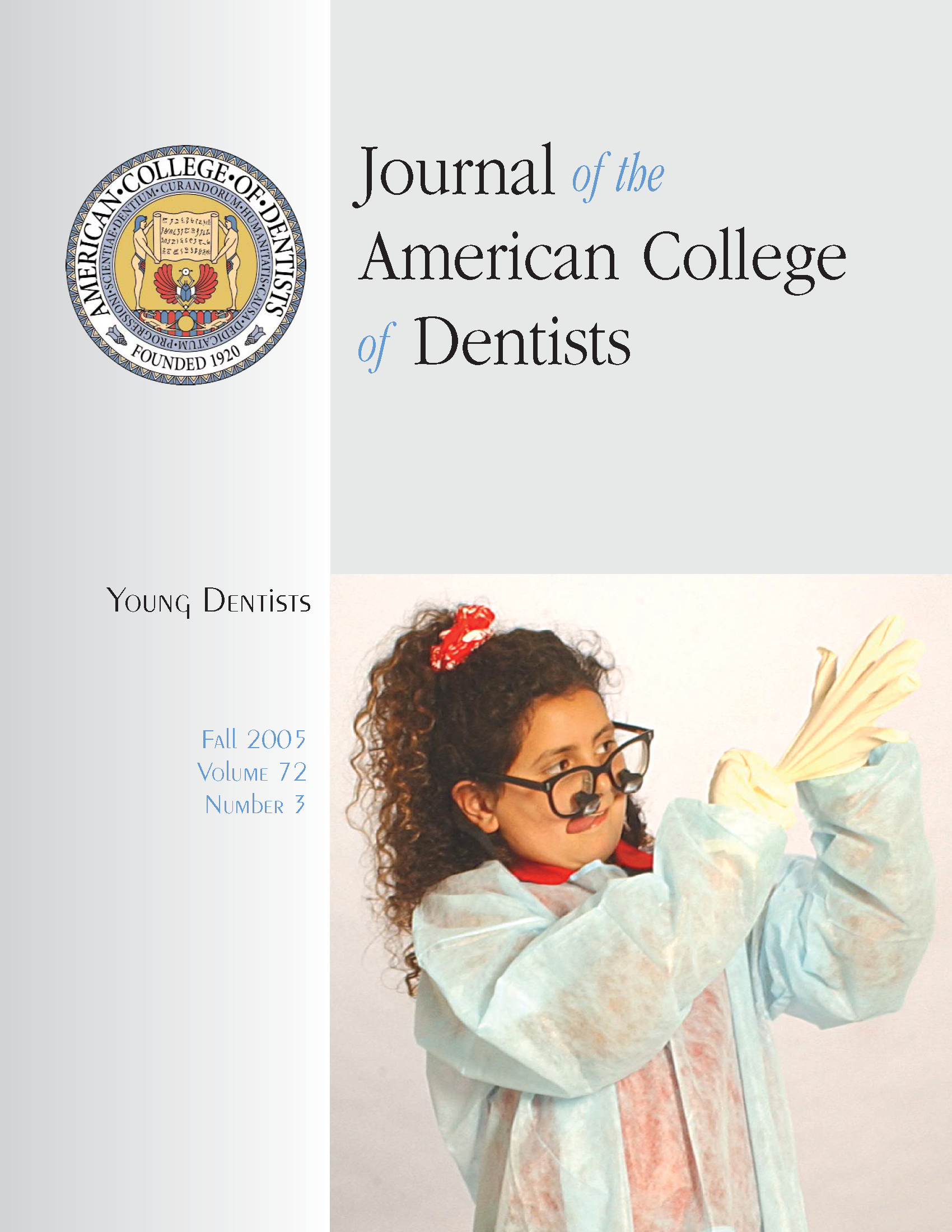 Photo of a kid in a white coat and magnifying glasses sticking out their tongue while putting on gloves