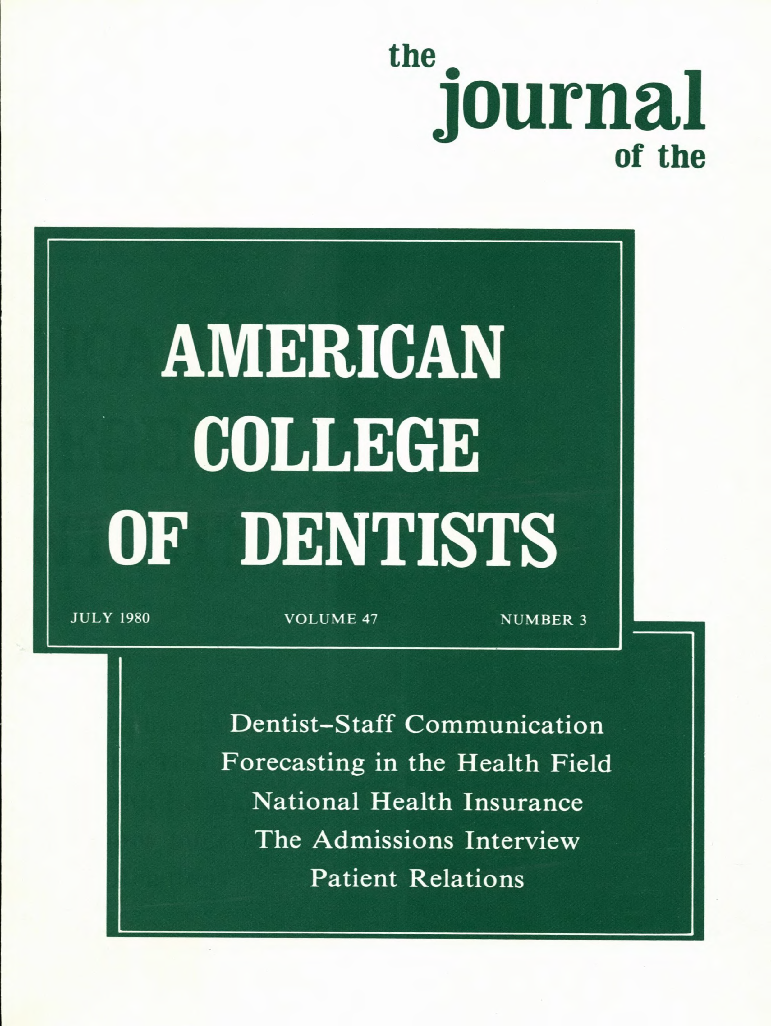 White cover with two blue offset boxes with the journal title and article headlines