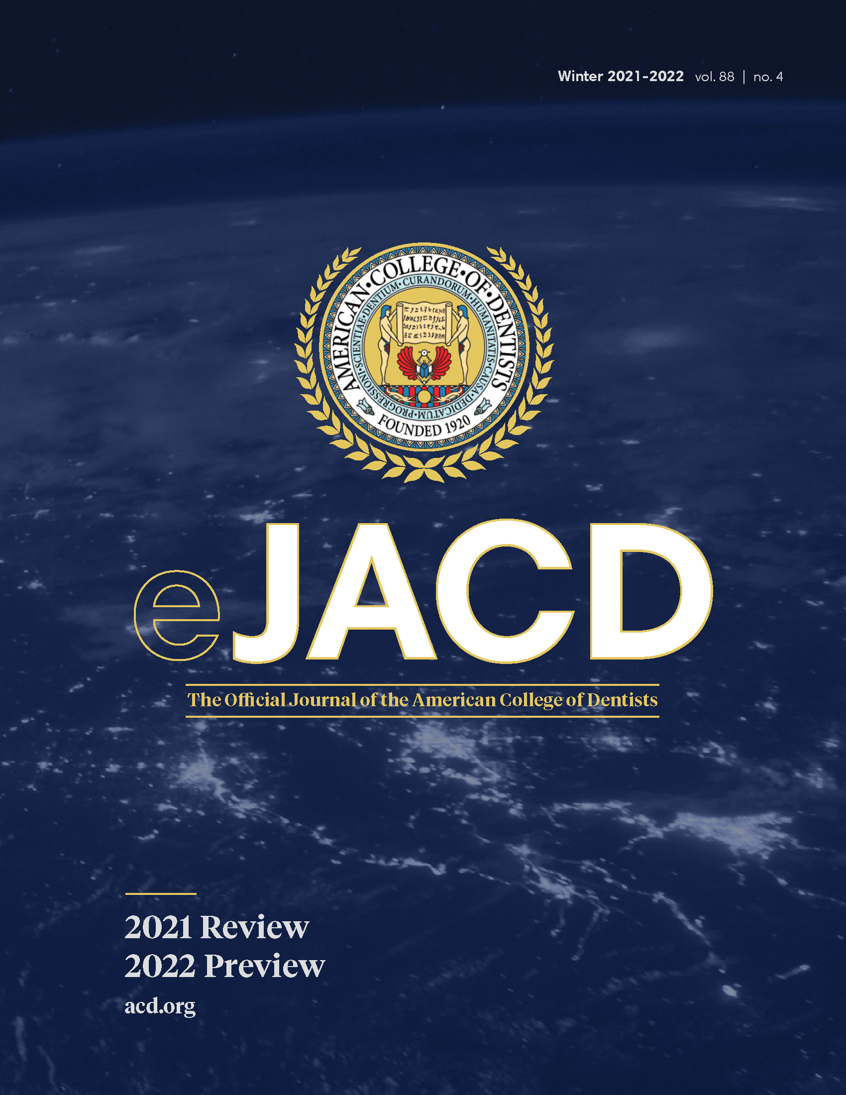 The ACD 100th anniversary sigil in front of a photo of Earth from space