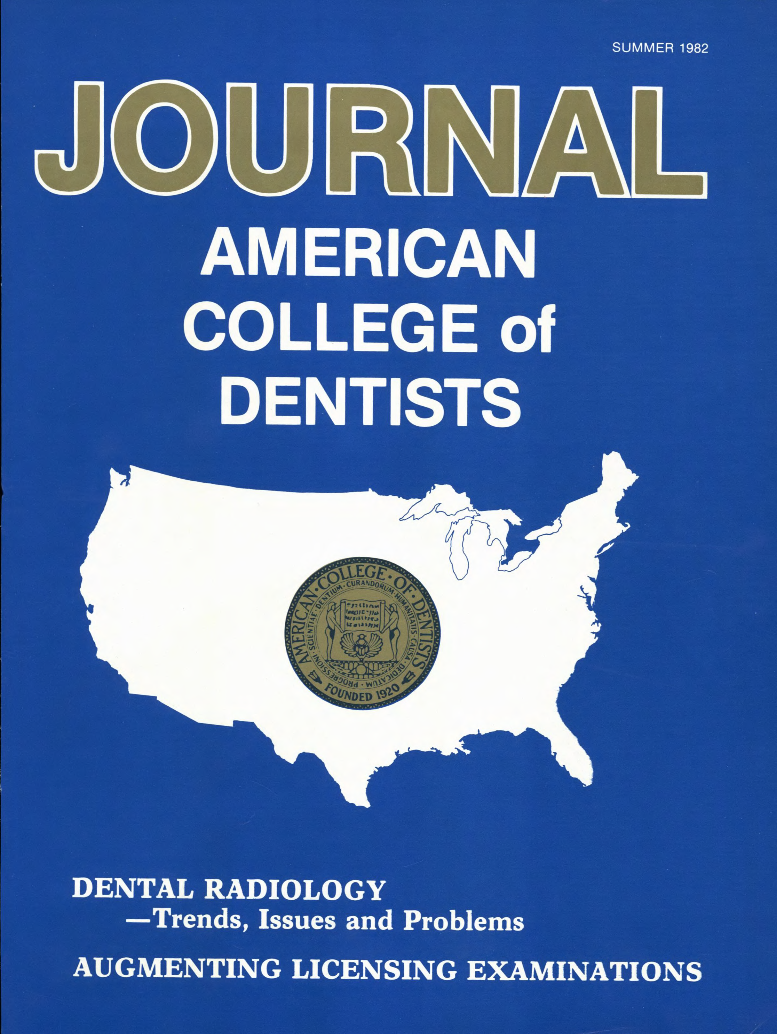 A white outline of the United States on a blue background. A gold ACD seal is inside. Above reads 