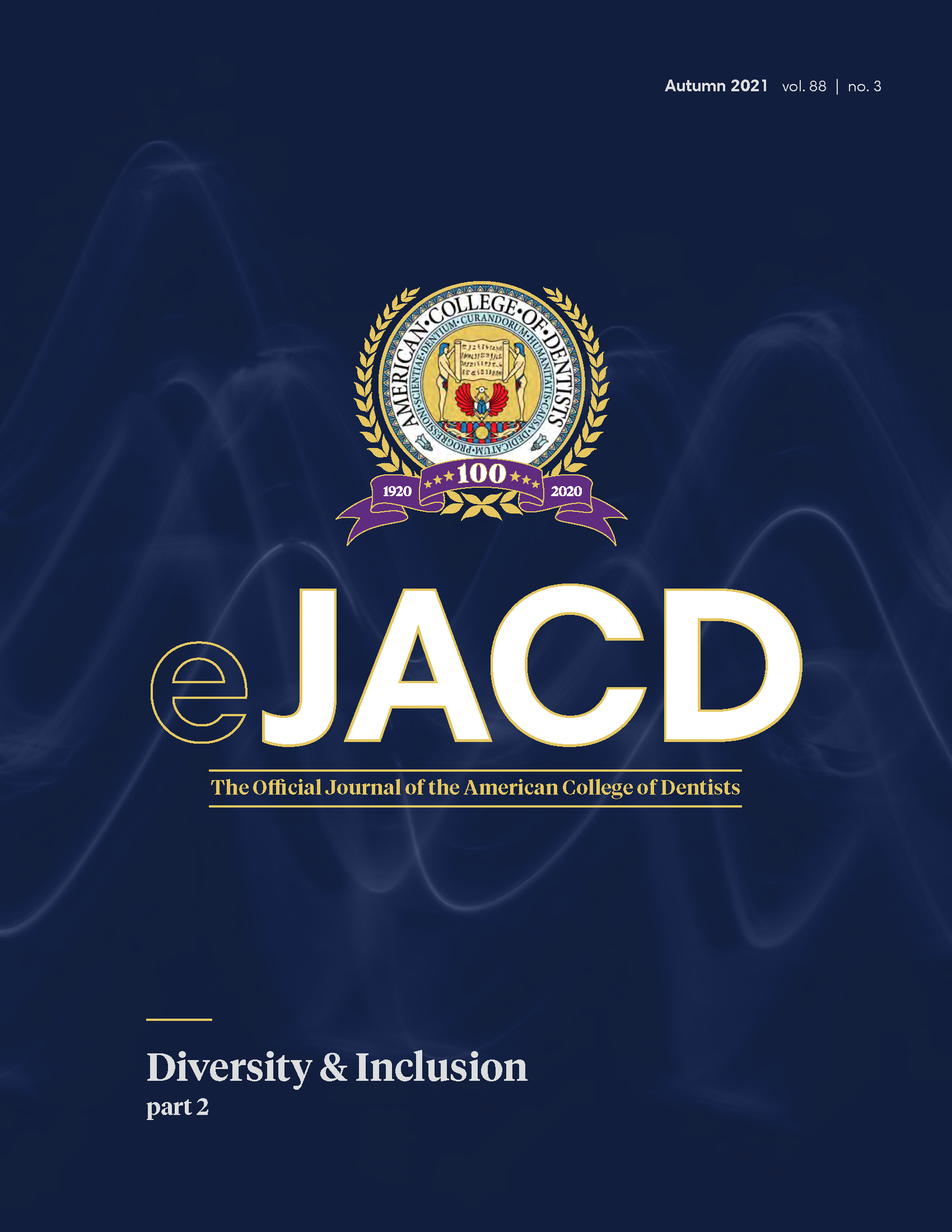 The ACD 100th anniversary sigil in front of blue wavelengths